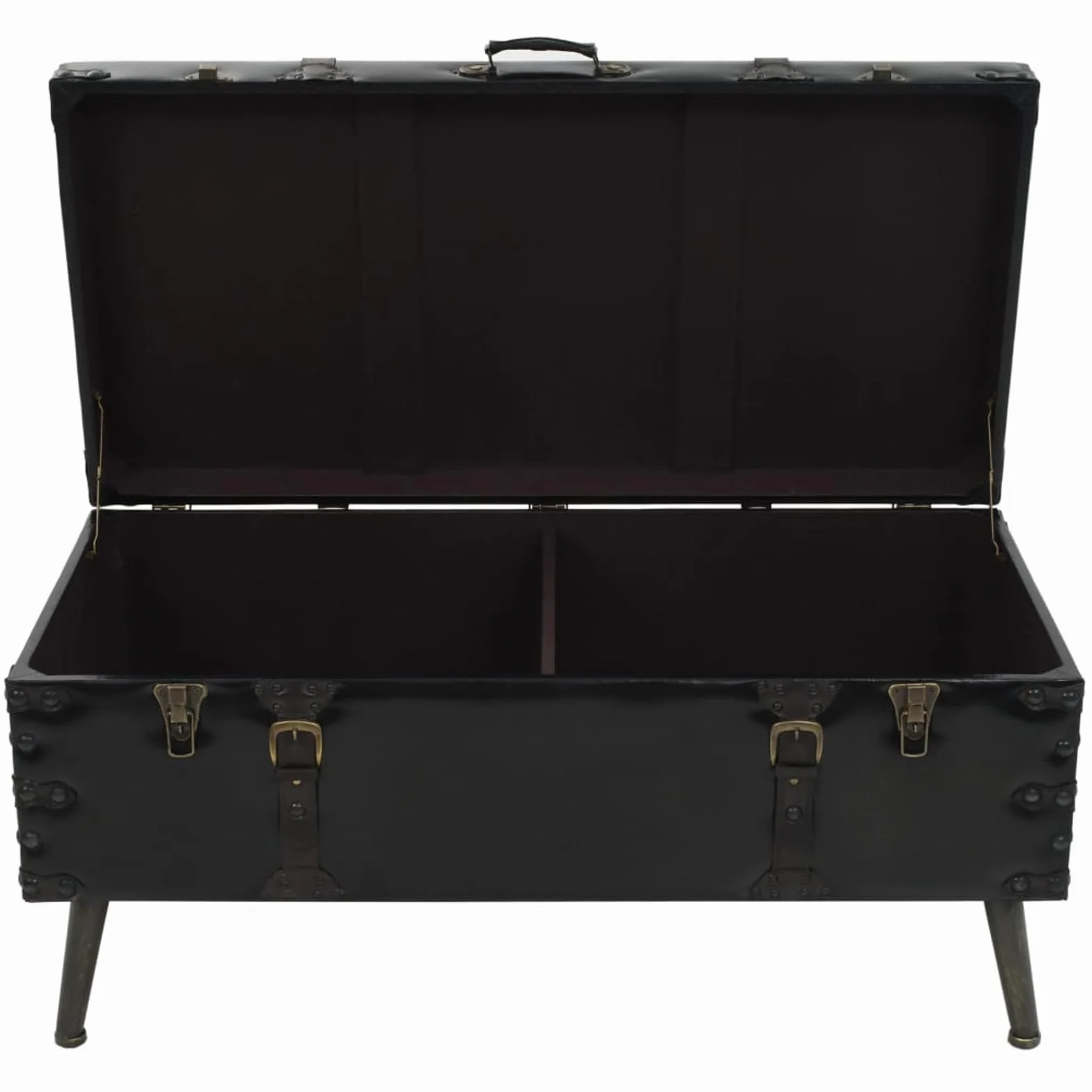 Gecheer Mesa de Centro Vintage con Almacenamiento, MDF y Cuero Artificial, 102x51x48 cm Modelo LYKLRZJ-245760ES