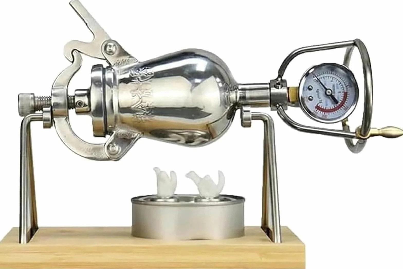 MáQuina Palomitas MaíZ China, MáQuina Palomitas MaíZ Manual Alta PresióN, MáQuina para Hacer Arroz Inflado, MáQuina Palomitas MaíZ para Cocina(260ml)