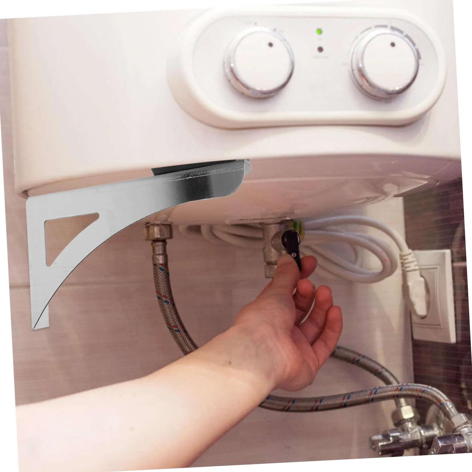 jojofuny Calentador Fácil para Agua Soporte Acero Eléctrico de Inoxidable Diseño Compacto Instalación y Adecuado para Baños Pequeños y Espacios Reducidos