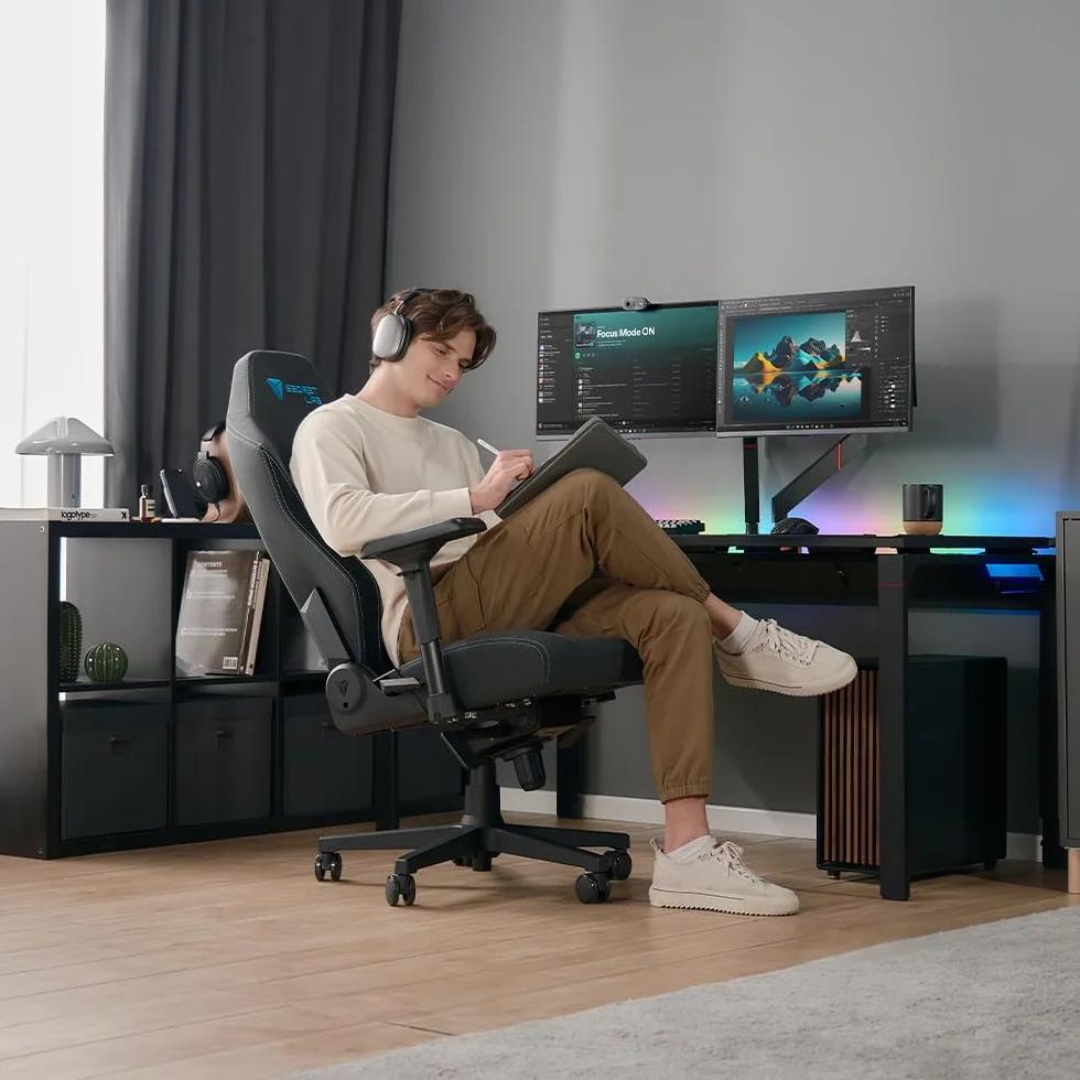 Secretlab Titan Evo Lite en BLACK3 Prime SoftWeave - Silla reclinable para computadora ergonómica y resistente con reposabrazos 4D y soporte lumbar, color negro