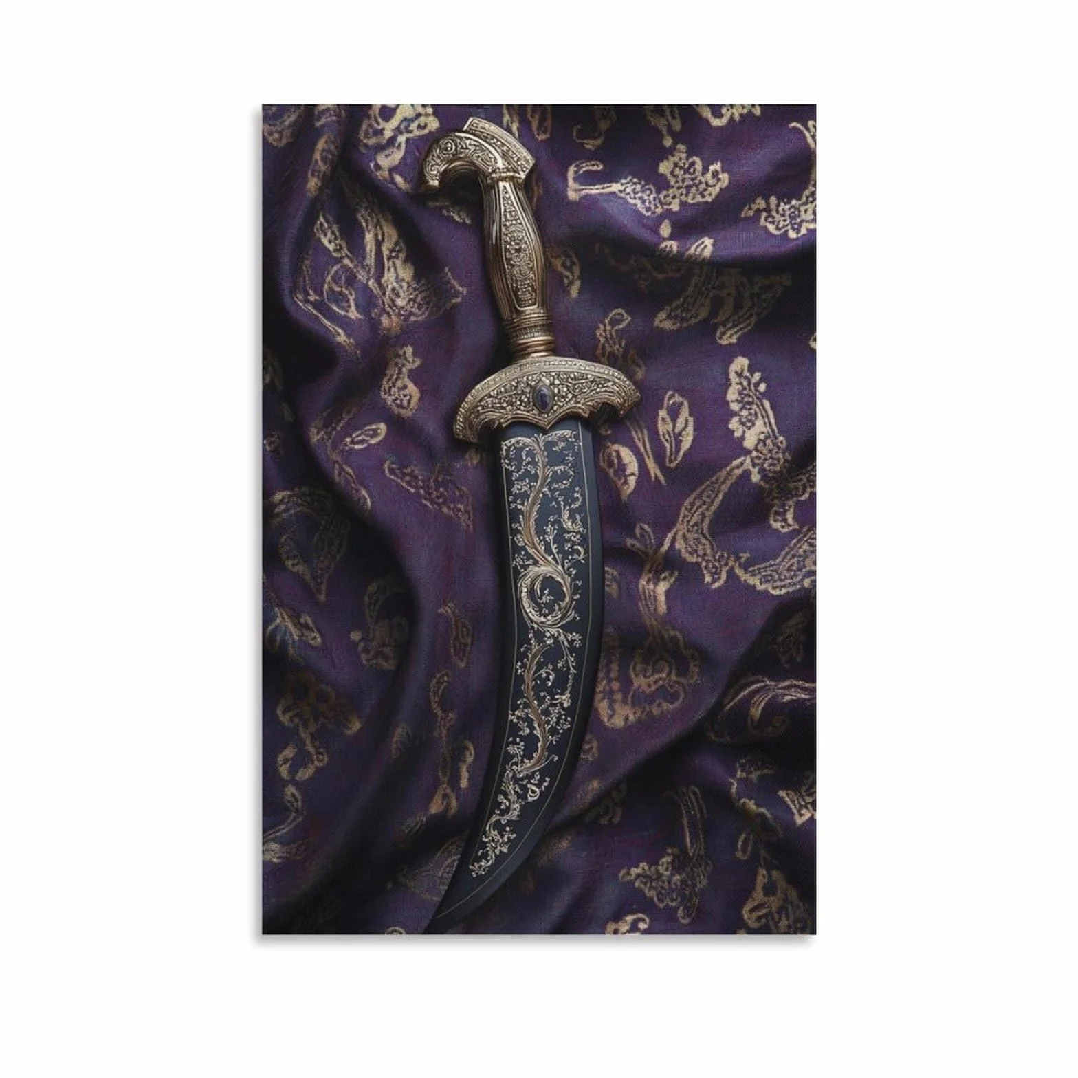 WJWART Sikh Kirpan - Póster en lienzo para decoración de dormitorio, oficina, habitación, regalo, 60 x 90 cm