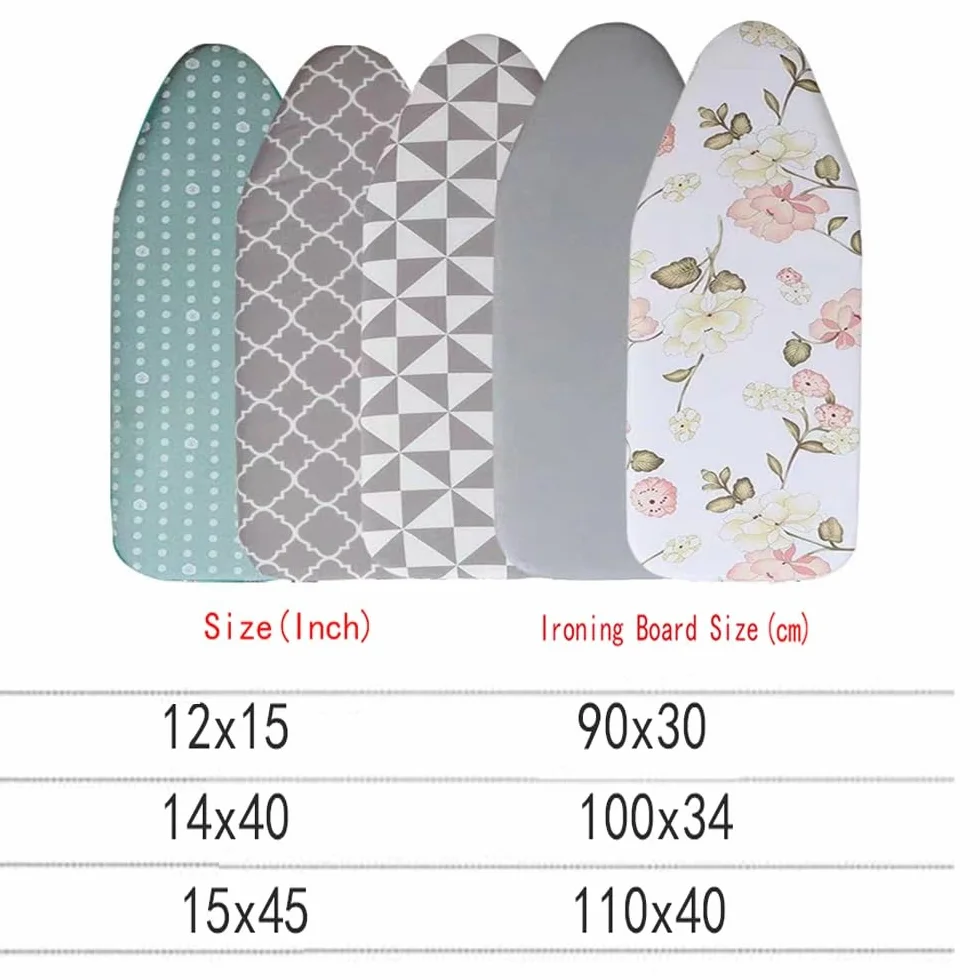Almohadilla de algodón for Tabla de Planchar de 15 x 45 Pulgadas, Ajustable y Resistente al Calor ,Fundas para Tablas de Planchar(Grey Plaid,12x35 Inch (90x30 Cm))
