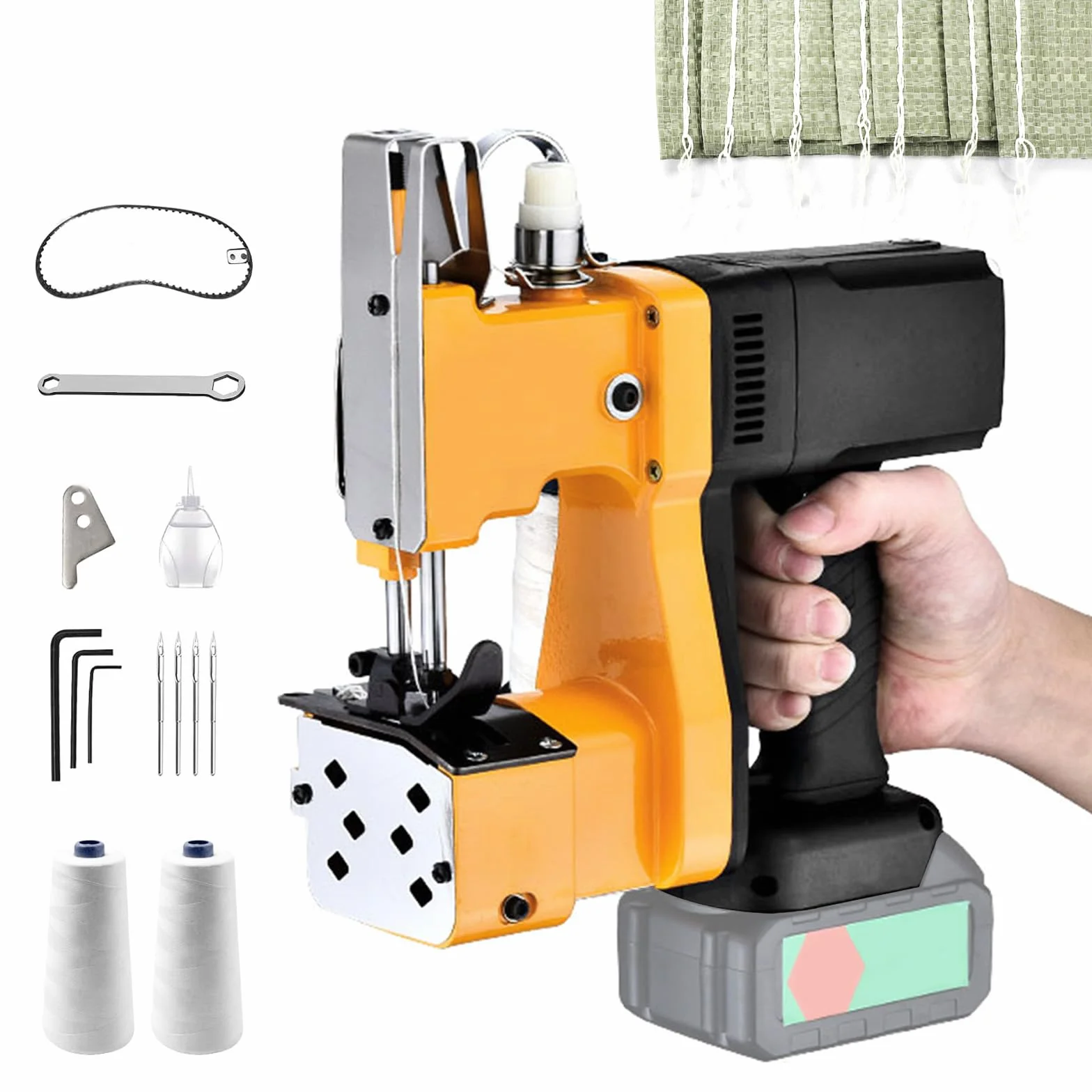 Cosedora de Sacos, Máquina de Coser Portátil para Makita Batería de 18V, Selladora Eléctrica de Costura para Bolsas de Lona, Sacos, Bolsas Tejidas y Bolsas de Papel