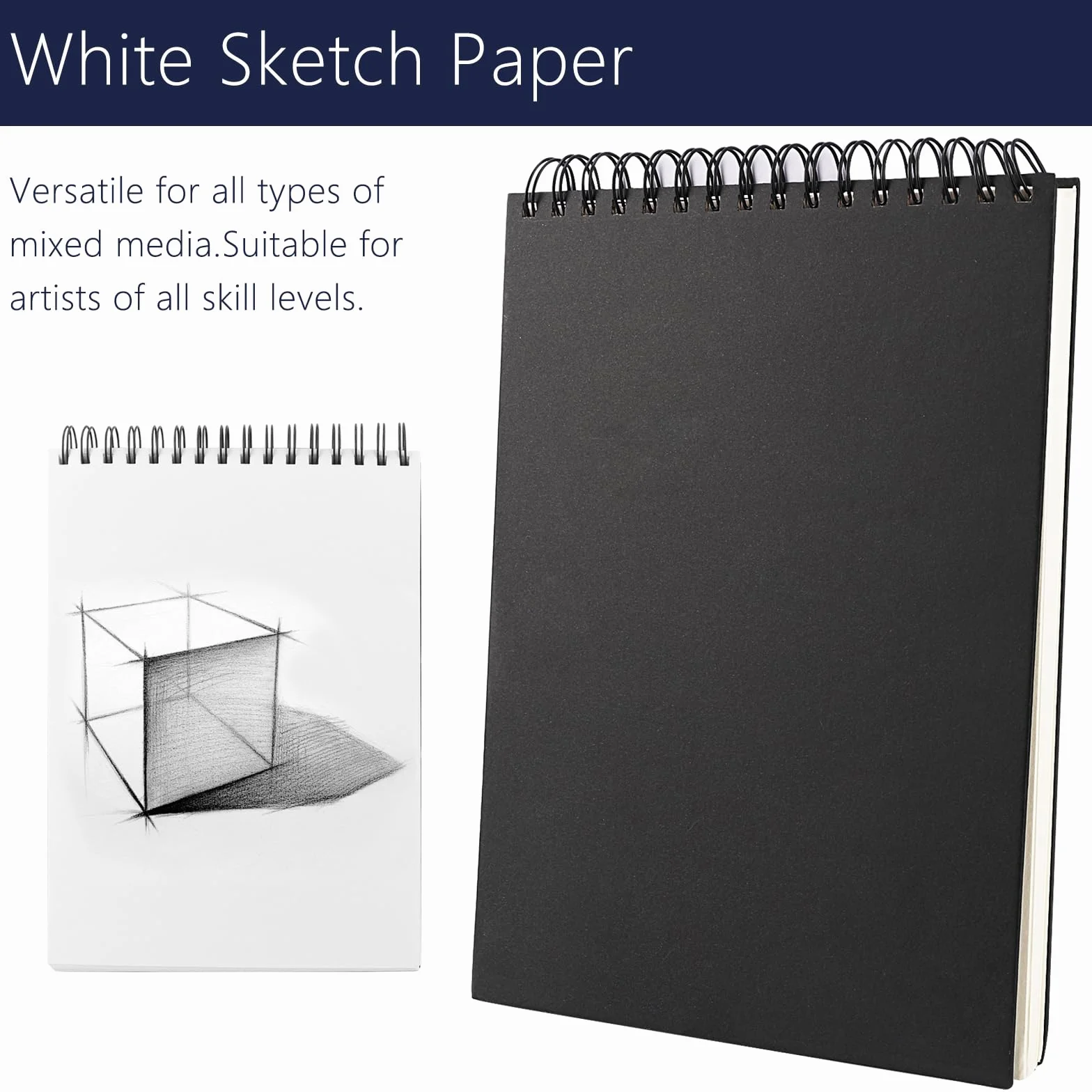 Cuadernos de Bocetos A4 160gsm, Bloc de Dibujo A4, Cuaderno de Dibujo DIY 120 Páginas