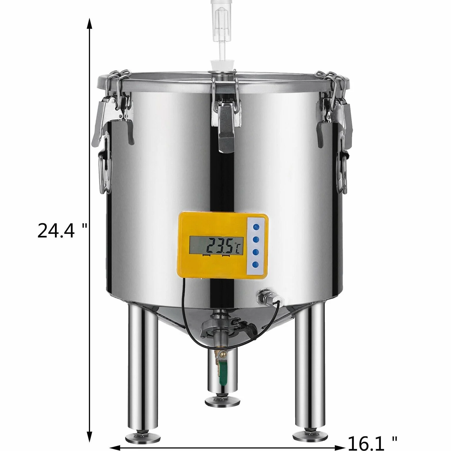 Cubo for fermentador de cerveza, acero inoxidable 304, 15L-50L, bote vino alto sellado for bebidas, elaboración lácteos, promoción la fermentación Para principiantes y uso doméstico(26L)