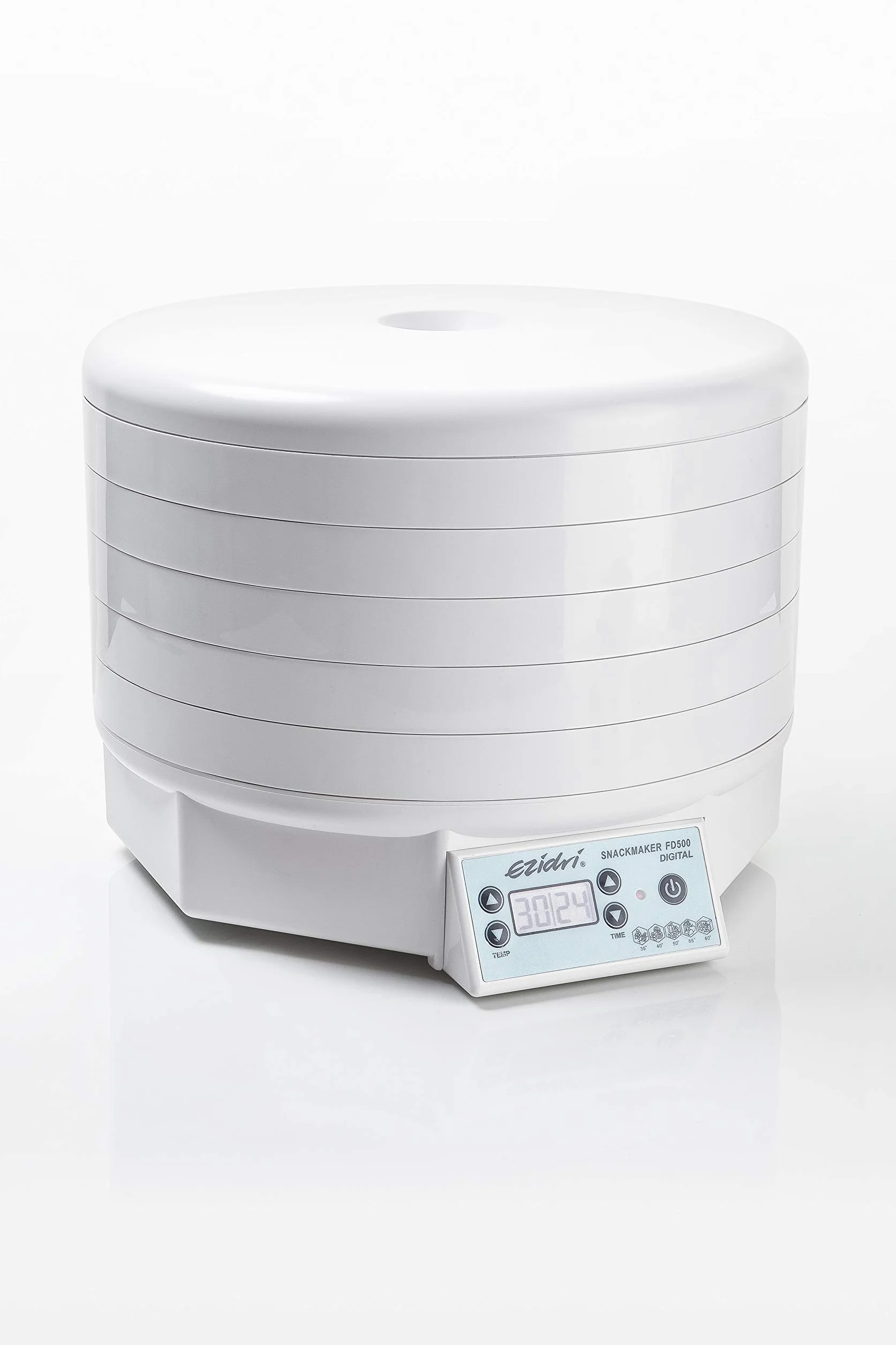 Snackmaker FD500 Digital – Deshidratador con gran capacidad (5 coladores ampliables a 15), secado uniforme, temperatura seleccionable (30-60 °C), ideal para platos RAW