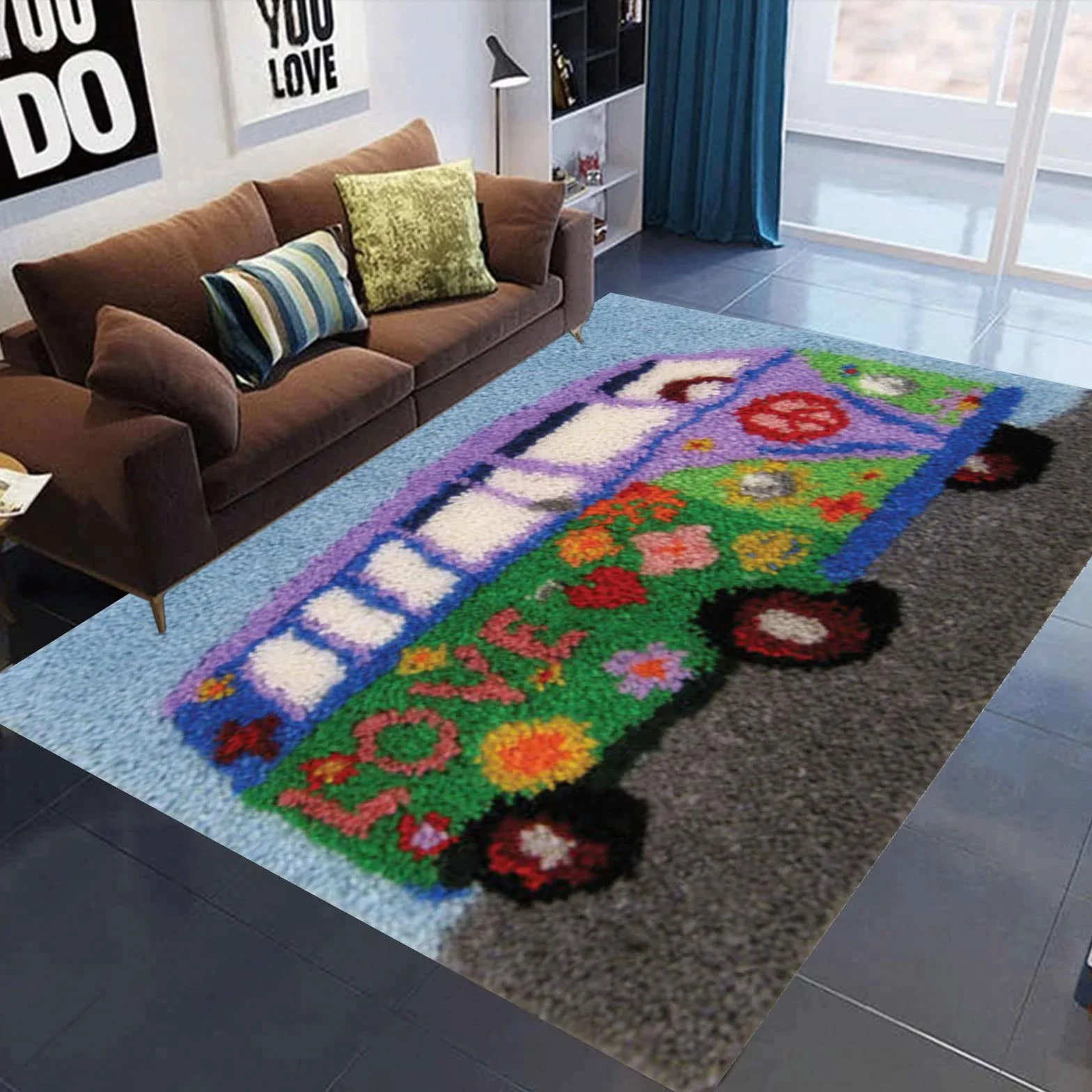 Kits de gancho de pestillo para adultos, kit de fabricación de alfombras para decoración del hogar, kit de manualidades con herramientas de bricolaje, kit de gancho de pestillo de alfombra