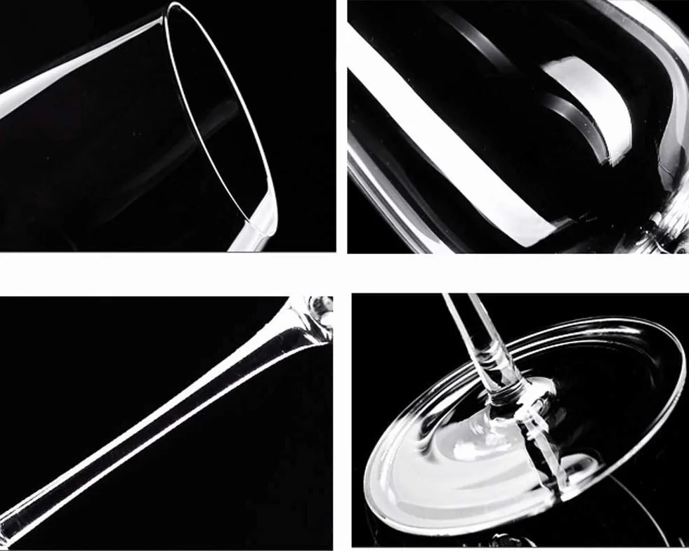 Exquisito Juego de 2 Copas de Vino Rojas con decantadores Cristal Artesanal Ideal para catas Profesionales Capacidad: 580 ml/19 6 oz Cristalería Elegante