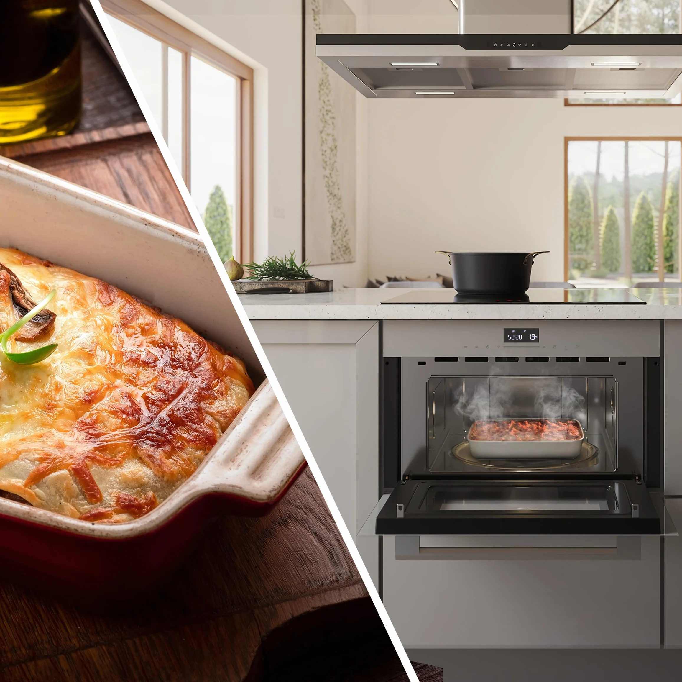Cecotec Microondas Integrable 60cm Bolero Hexa MW703800 1450W 34L Grill Defrost Auto Menú Speed Cooking
