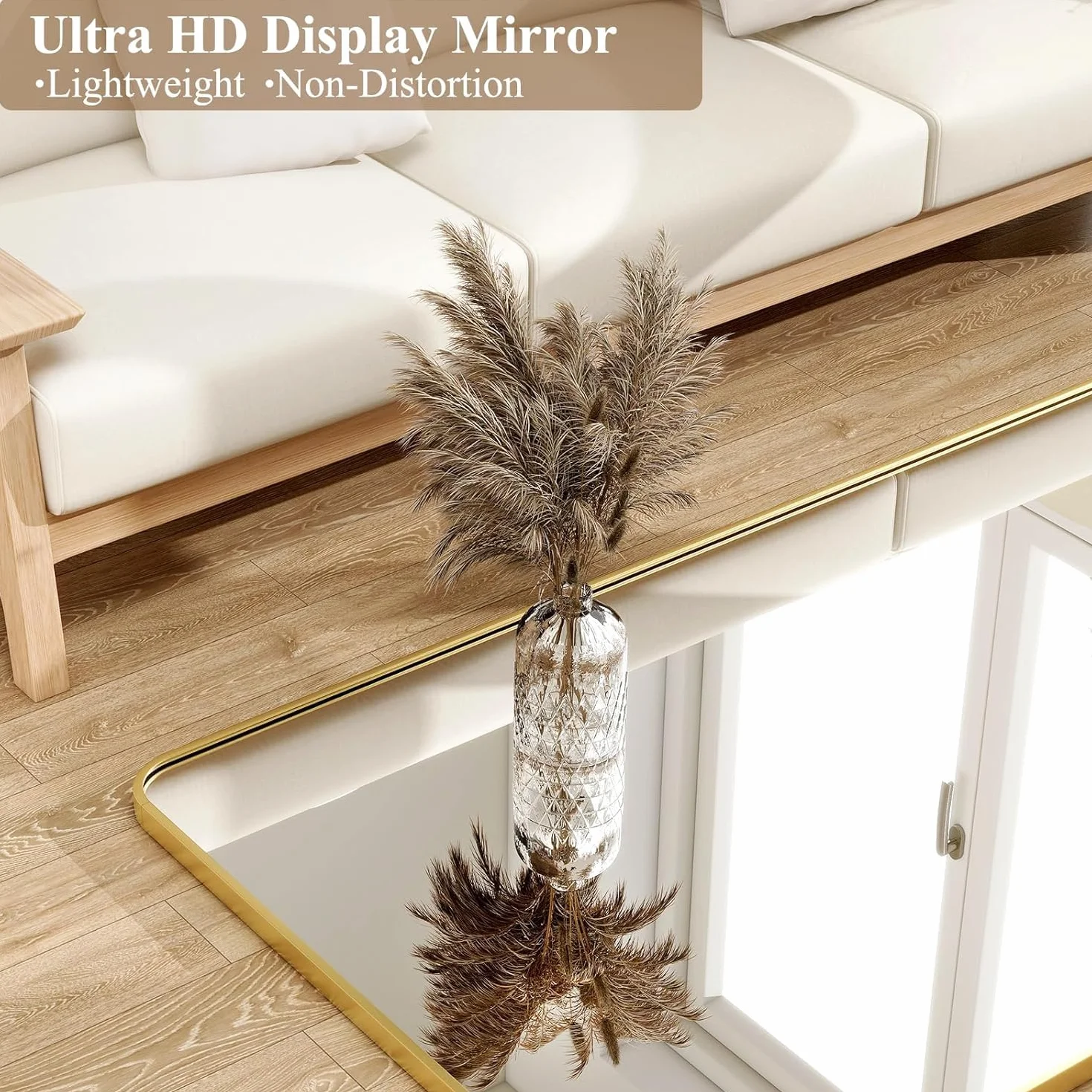 Espejo de Cuerpo Entero 171 x 76 cm, Espejo de Pie Rectangular con Marco de Aluminio, Montaje en Suelo o Pared, Espejos Grandes de Pared Moderno para Vestidor, Dormitorio y Salón