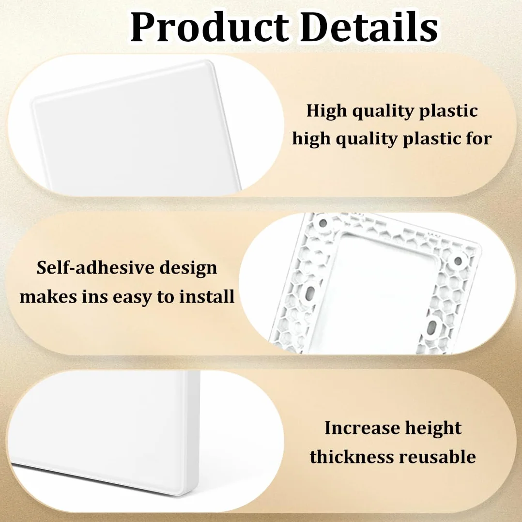 YAYNO 3 Cubiertas Decorativas para Orificios de Pared Autoadhesivas de Plástico