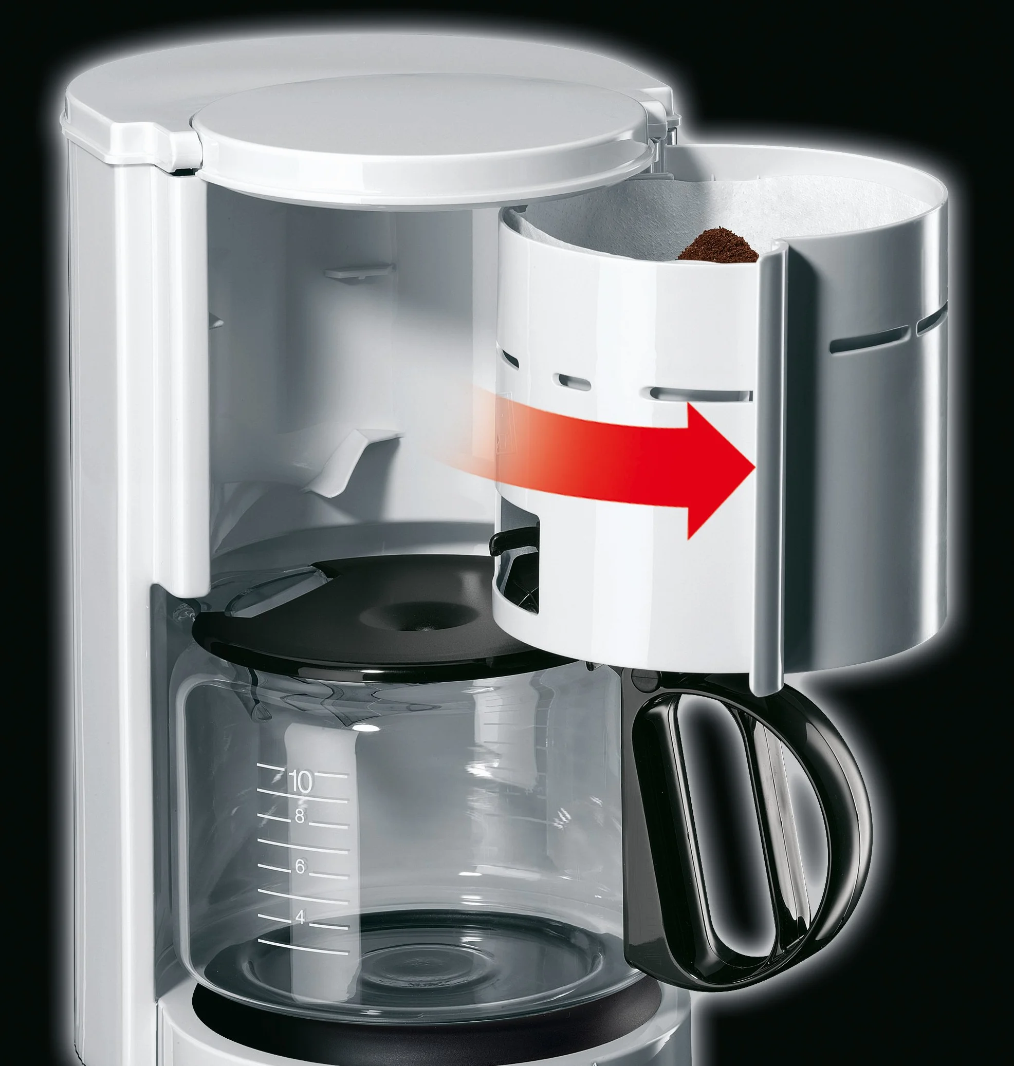Braun KF 47/1 - Cafetera de goteo, 1000 W, 1.2 L, 20 dB, acero inoxidable, blanco