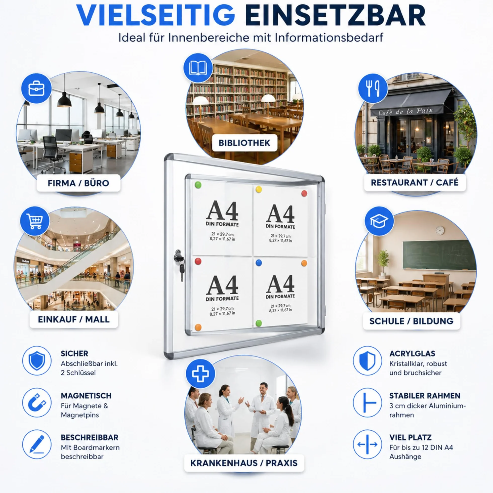 Master of Boards – Vitrina, incluye imanes (tamaño opcional)