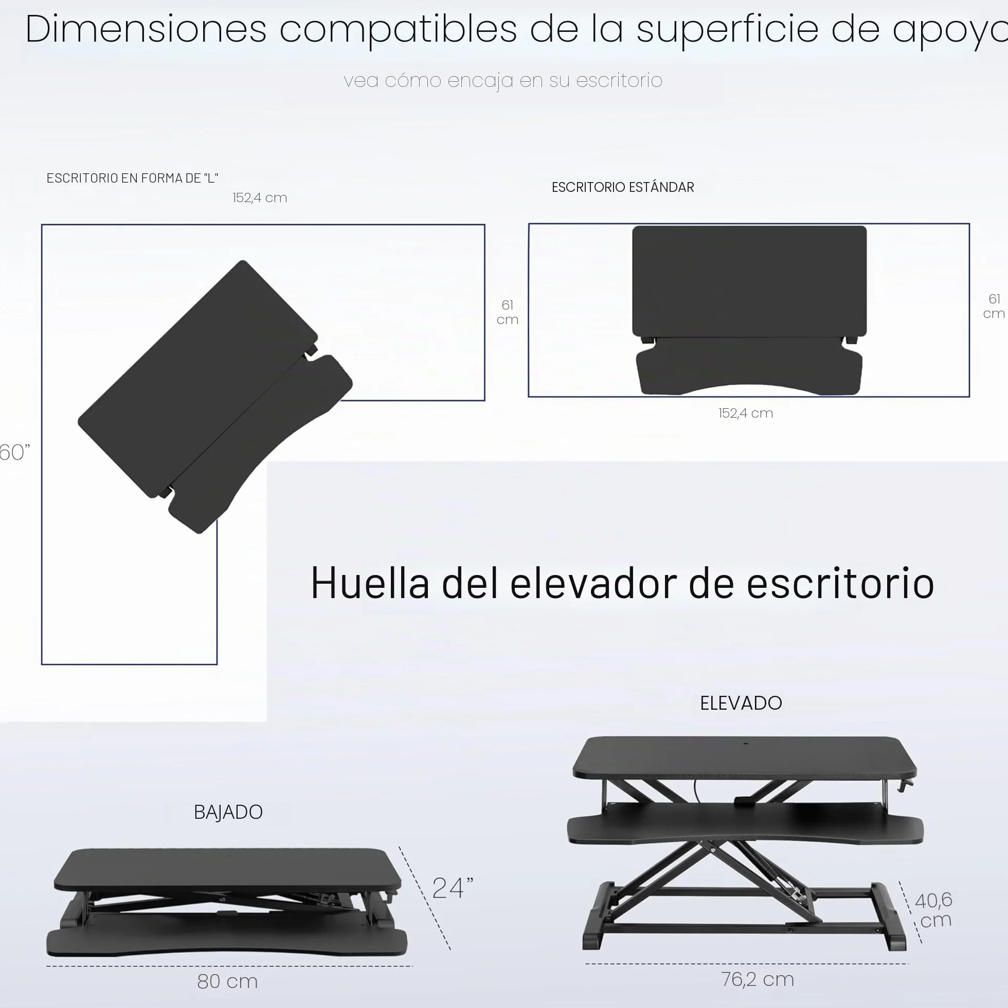 VIVO Convertidor de Escritorio de 80 centímetros, Serie K, Elevador de Altura Ajustable para Sentarse a pie, Monitor Dual y estación de Trabajo para Laptop con Bandeja Ancha para Teclado, Negro