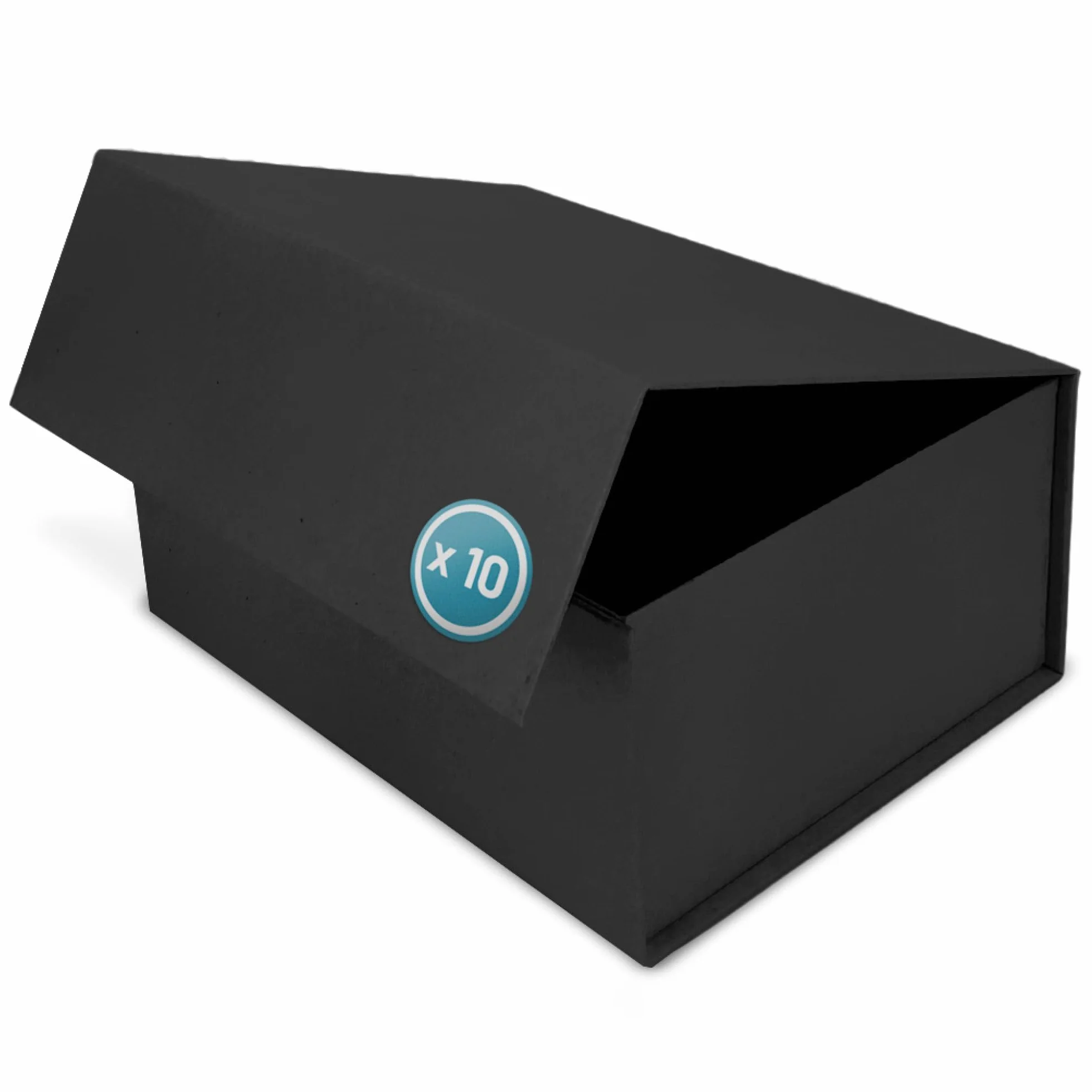 Caja de regalo con tapa | 31 x 22 x 15 cm | Caja de regalo con cierre magnético | Perfecto para cumpleaños, boda, Navidad, nacimiento | embalaje de regalo en negro natural