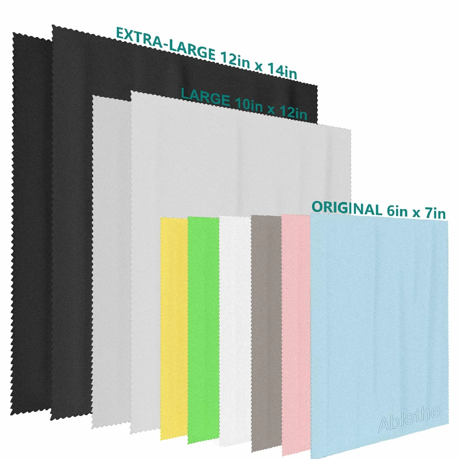 Paquete de 10 paños de limpieza de microfibra grandes, paños de limpieza de fibra sin pelusa para limpiar lentes, gafas, vidrio, pantallas, cámaras, teléfono celular, lentes, pantallas de TV LCD