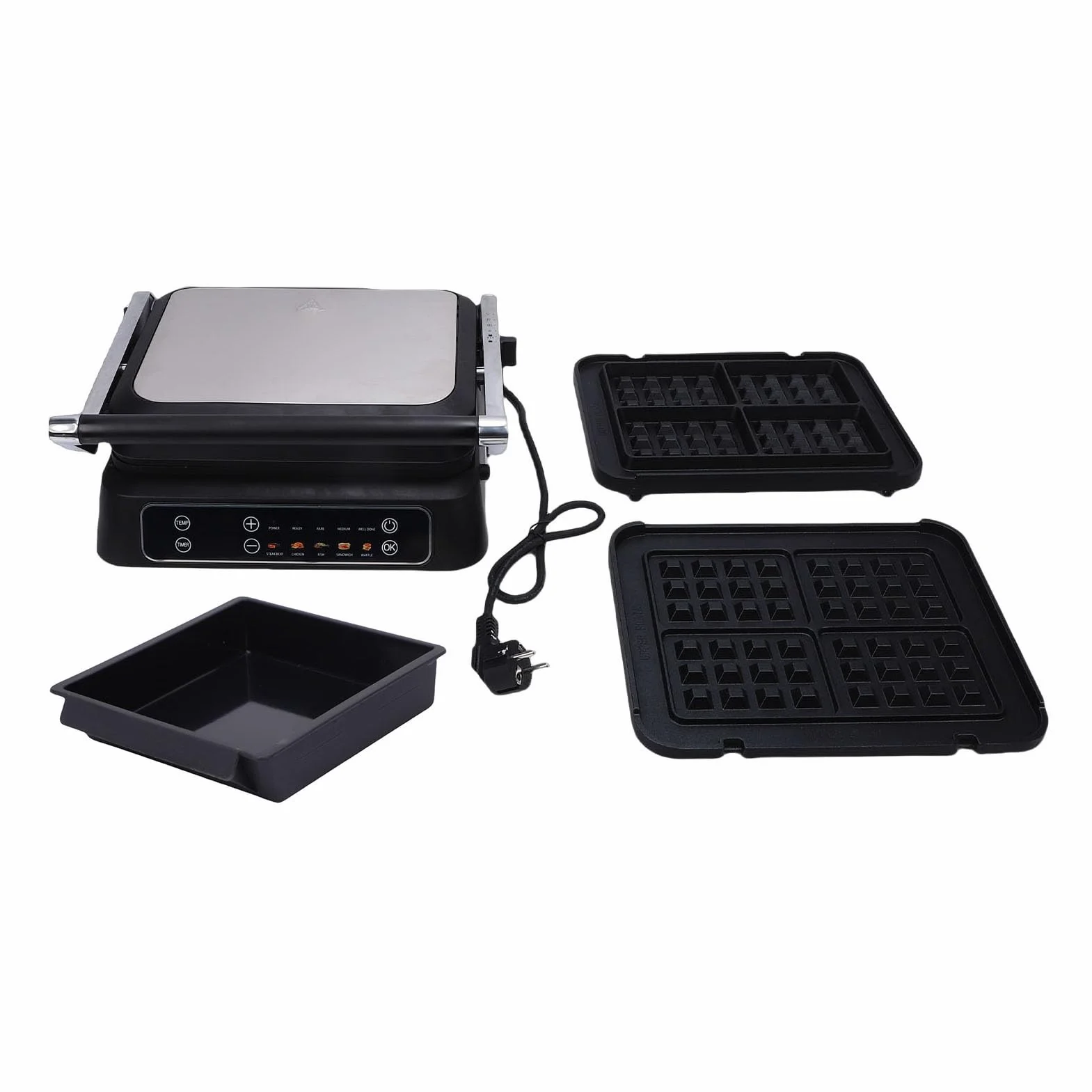 Socobeta Panini Press Grill Potente Sandwichera Eléctrica Antiadherente de 2000 W para Cocinar en Casa Comidas Familiares (Enchufe europeo)