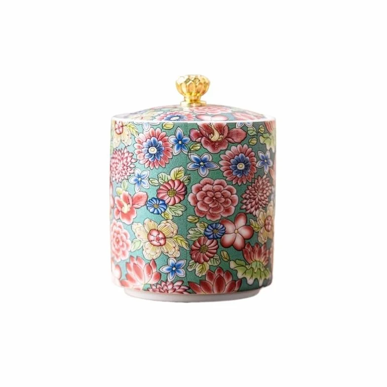 SDdPulse Tanque de almacenamiento de té, latas de té pequeñas de cerámica, latas vacías, latas selladas, latas de té, latas de porcelana, latas de té verde para el hogar, latas de té negro, tarro de