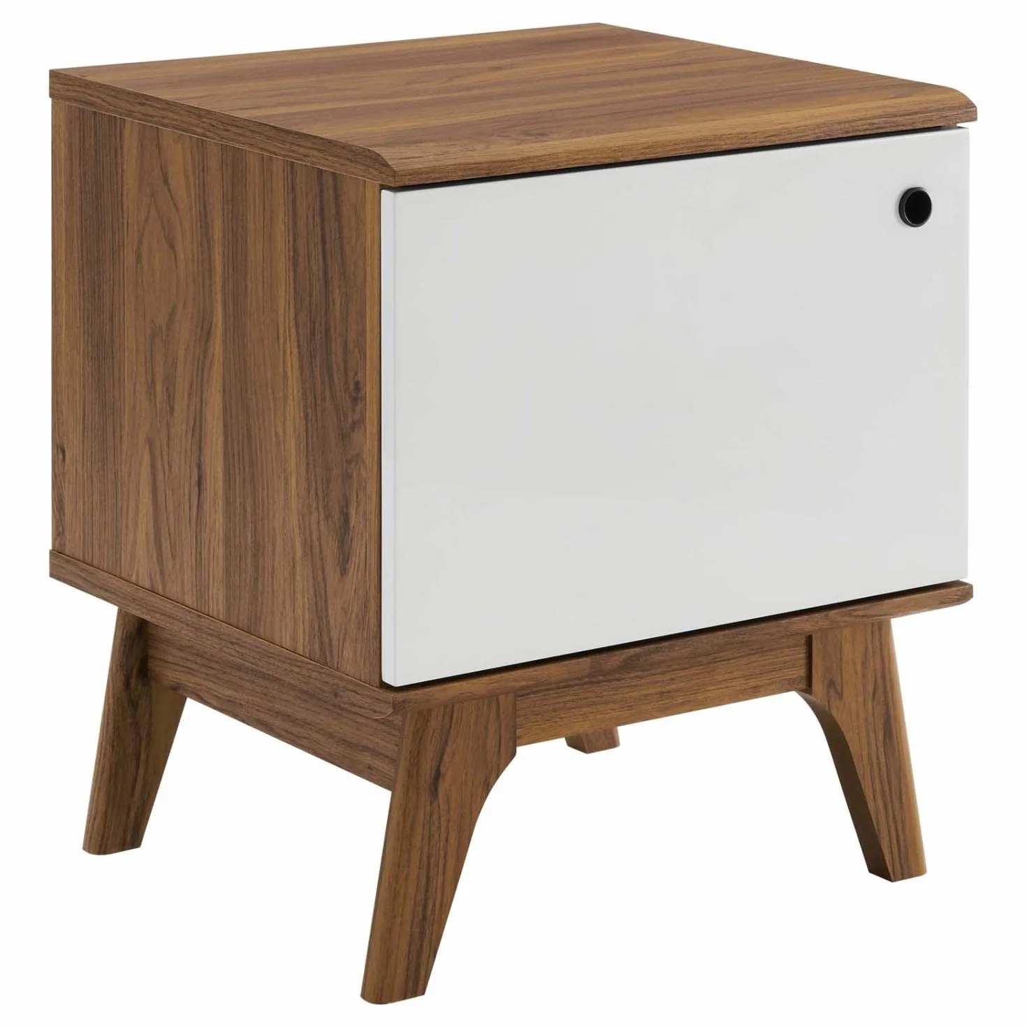 Modway EEI-4260-WAL-WHI Envision - Soporte para discos de vinilo, color blanco nogal
