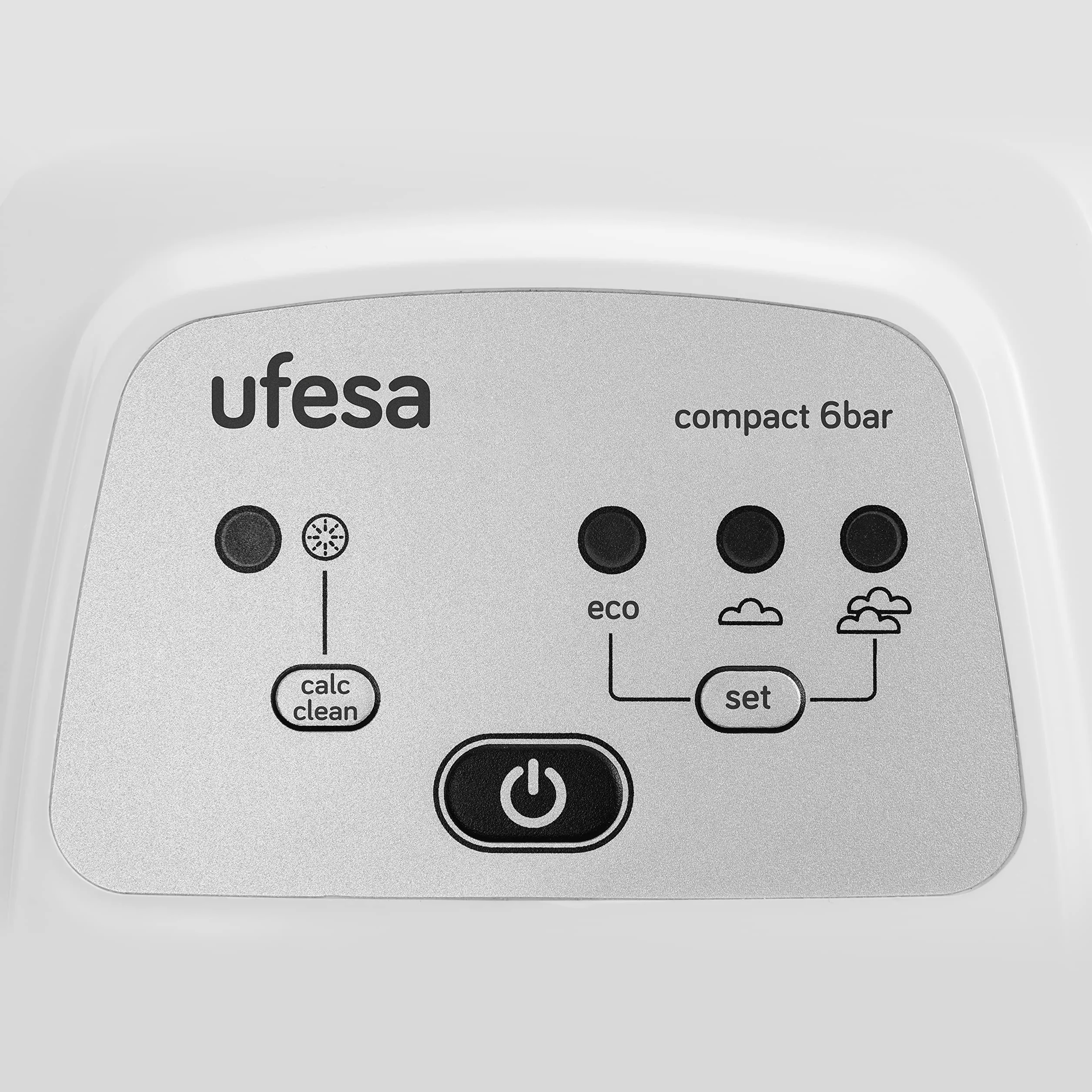 Ufesa PL2450 Centro de Planchado Compacto, 2400W, 6 Bares, Golpe de Vapor Max 350gr y Constante 0-120 gr /min, Suela Cerámica, Temperatura CareTemp, Sistema Antical sin Consumibles
