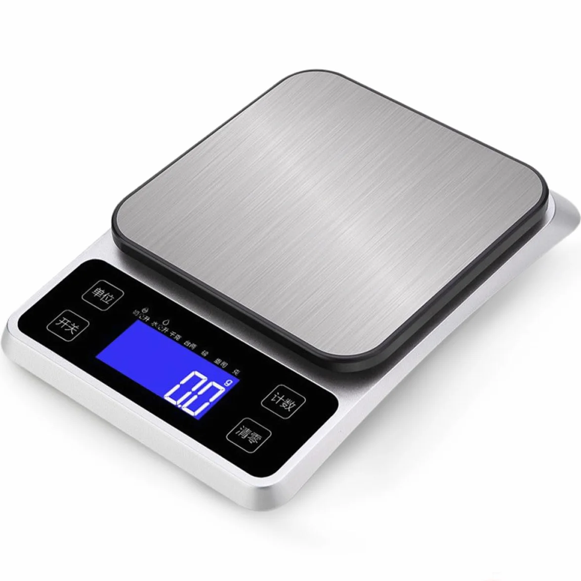 UKCOCO Báscula de Cocina Digital Pesa 5kg de Acero Inoxidable Pantalla Clara y Alta Precisión Resolución de 1g y Adecuado para Hornear y Pesar Alimentos para Hornear Pesar Alimentos