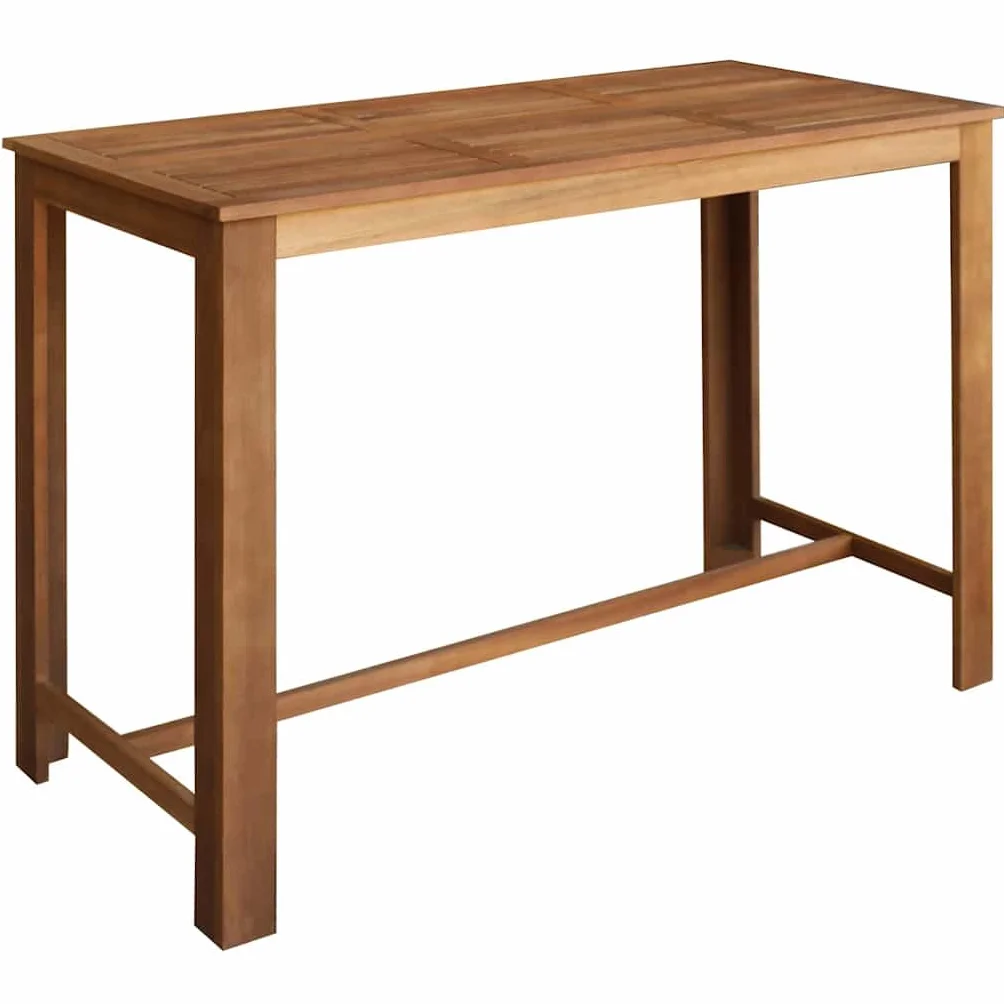 vidaXL Mesa de Bar de Madera Maciza de Acacia 150x70x105 cm