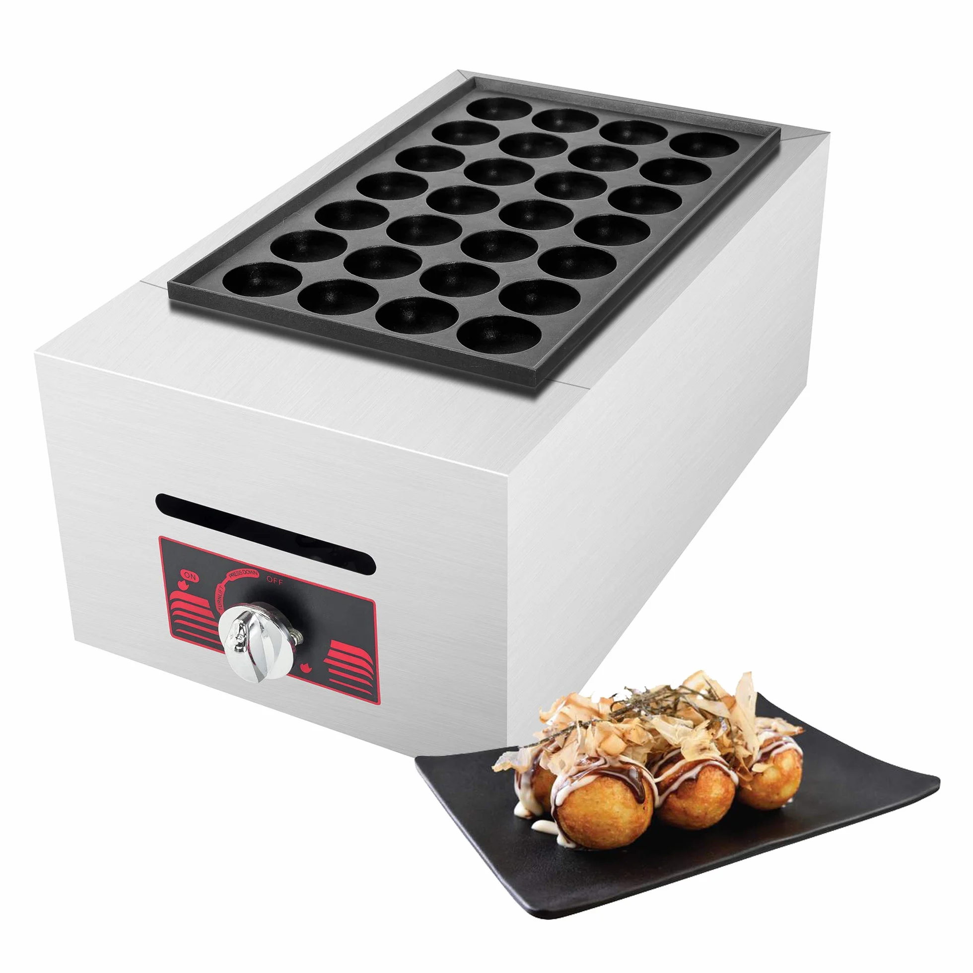 Máquina Para Hacer Takoyaki Comercial, Sartén Eléctrica Para Parrilla Takoyaki, Sartén Para Bolas De Pulpo Takoyaki Japonés, Máquina Para Hornear Multifunción De 28 Orificios, Para Huevos Fritos, Fil