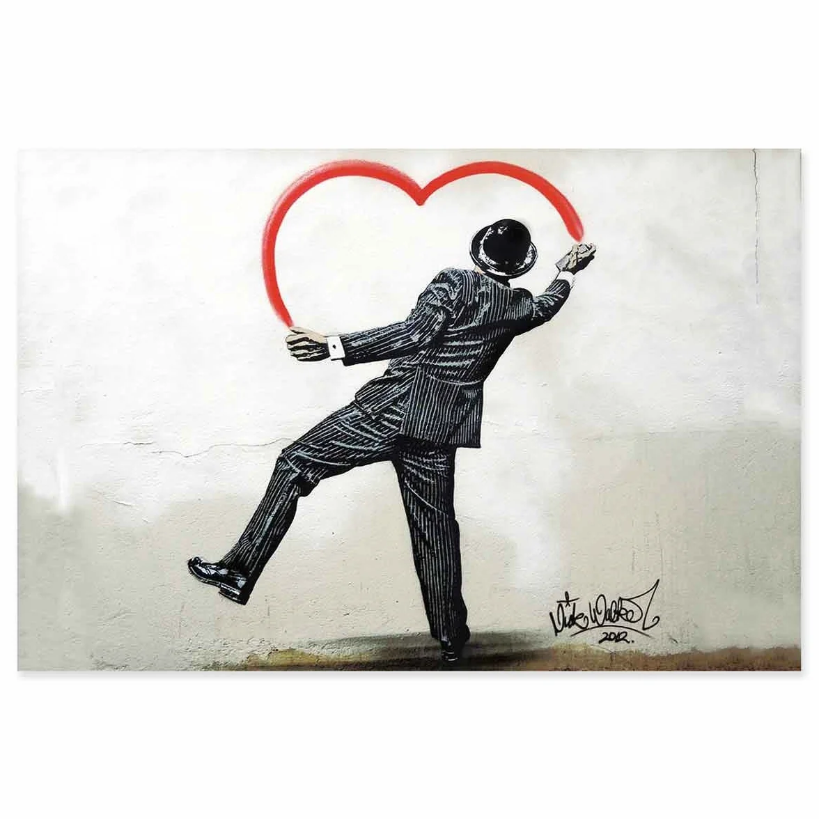 Streetart Banksy - Póster para habitación (90 x 140 cm), diseño de corazón