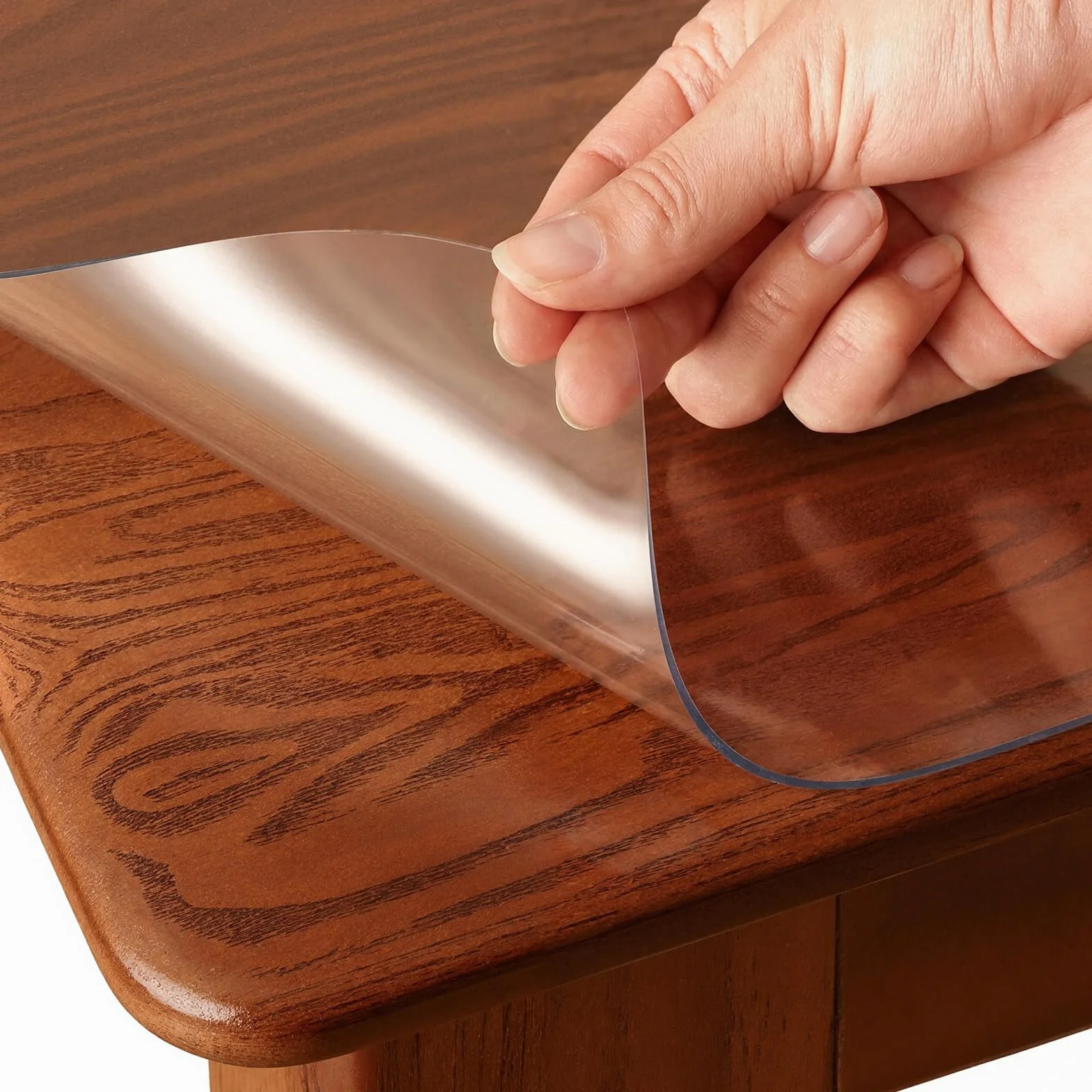 Protector Mesa Transparente, 90 x 180cm Mantel Hule PVC Transparente, Cubre Mesa Comedor Rectangular, Protector de Mesa Impermeable y Antimanchas, Antiarañazos, Fácil de Limpiar, Cortable a Medida