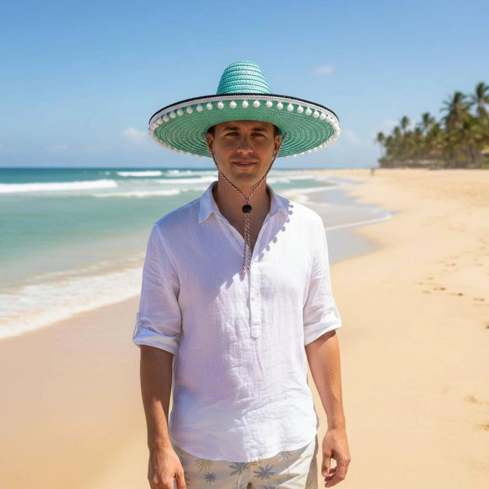 Tradicional Ancha Sombrero Protector Solar Gorro Decorativo con Borlas Diseño Llamativo para Adultos Adecuado para Celebraciones Fotografía