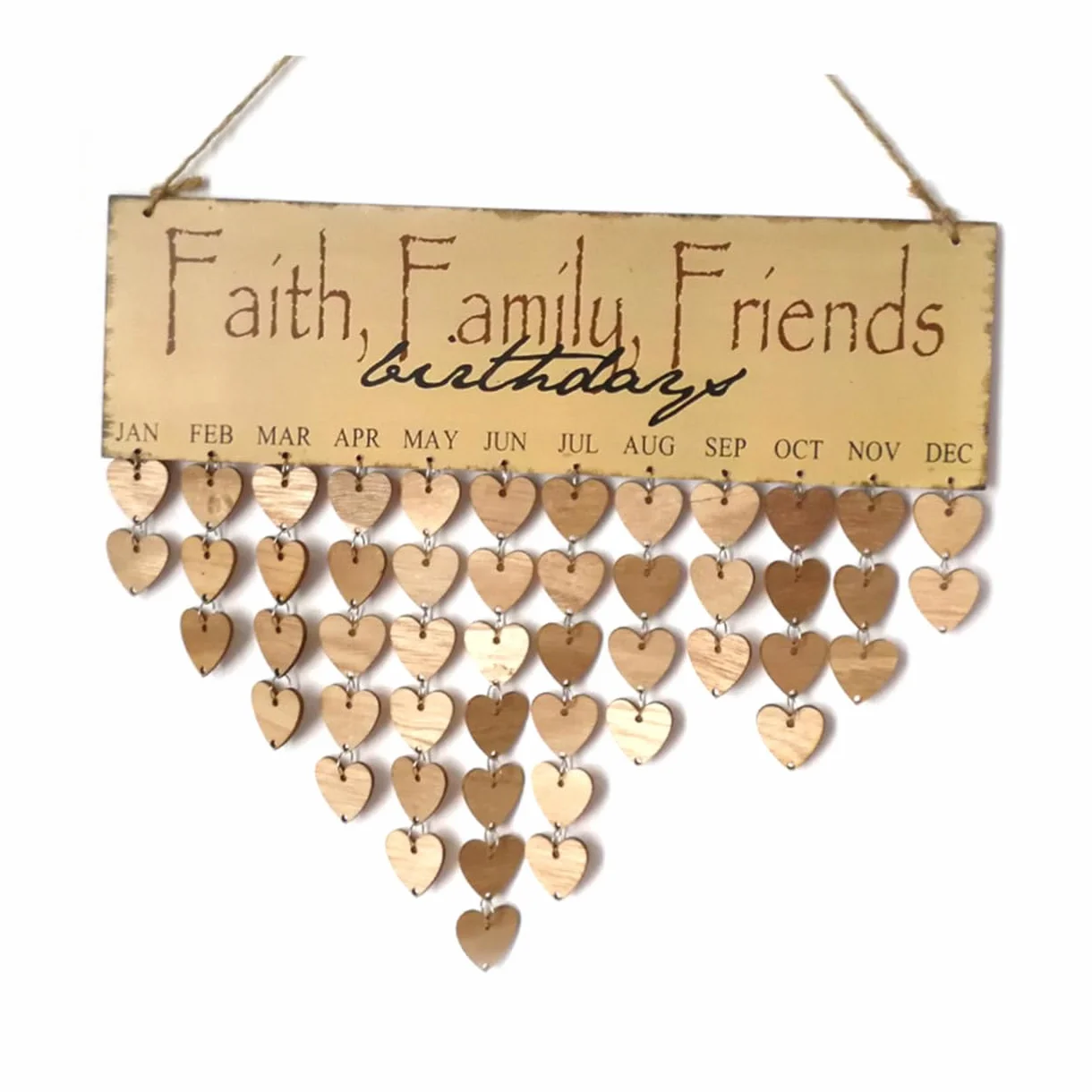PRETYZOOM Calendario De Tablero De Madera De 3 Piezas Calendarios Personalizados Un Aniversario Fe Familia Amigos Decoración Calendario DIY Decorar Recuerdo Conmemorativo Decoración Rubor
