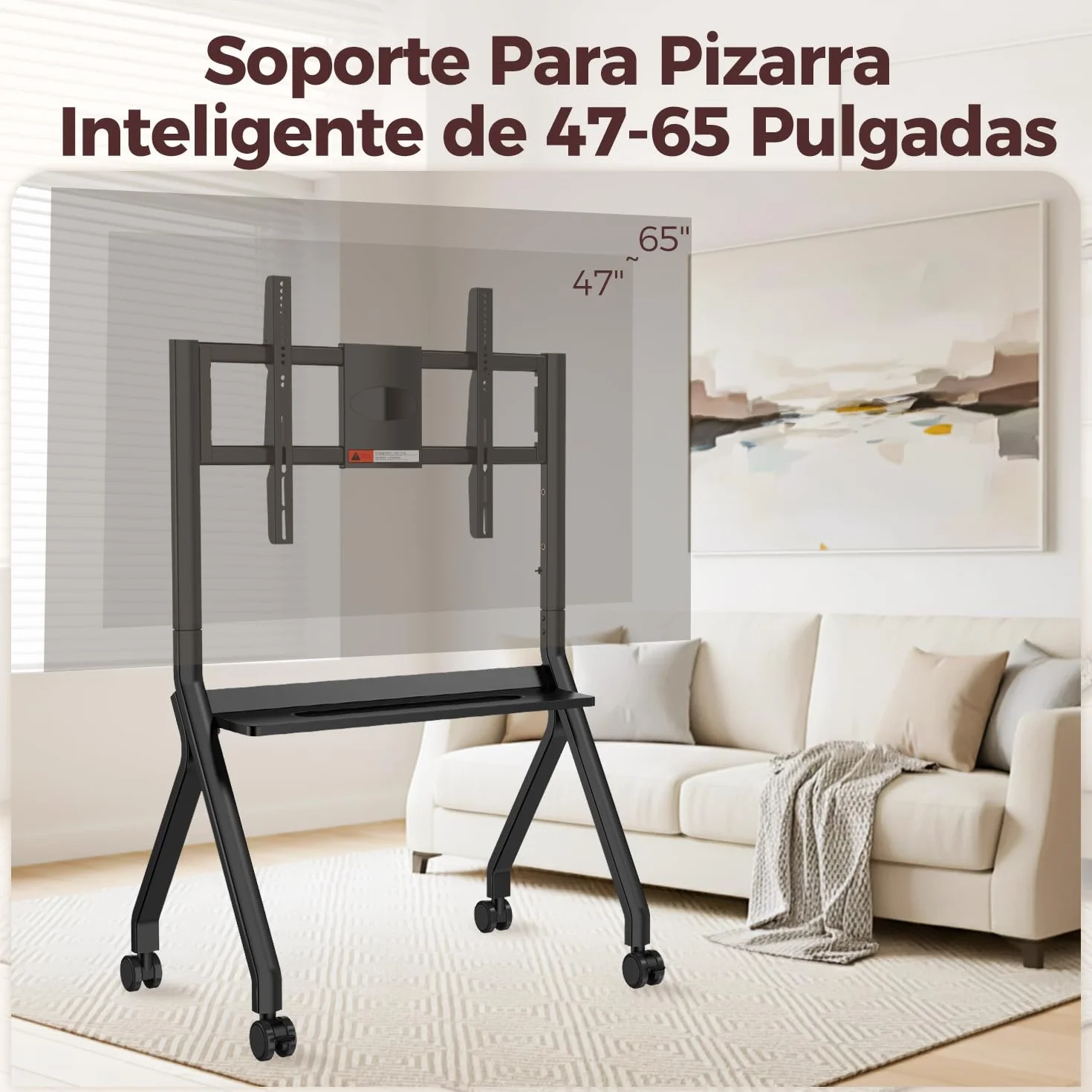 JAV Soporte para Pizarra Inteligente de 47”-65” con Rueda de Bloqueo de 360 para la Oficina o el Aula Moderna