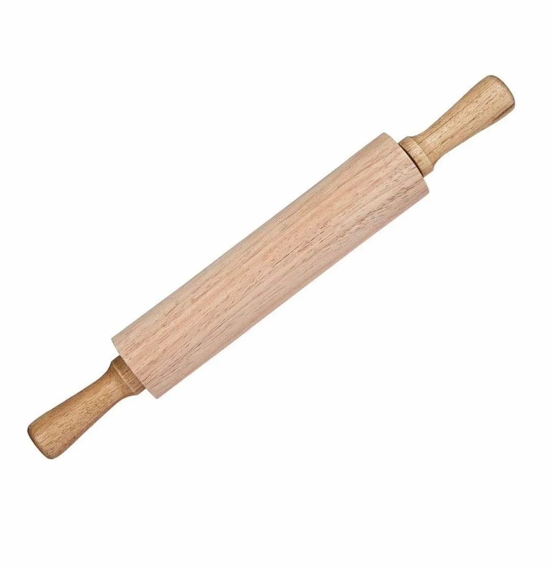 Pin rodante - Madera clásica - Rodillo de Masa Profesional: Utilizado por panaderos y Cocineros para Pasta, Pasta de Galletas, pastelería, panadería, Pizza, Fondant, chapati