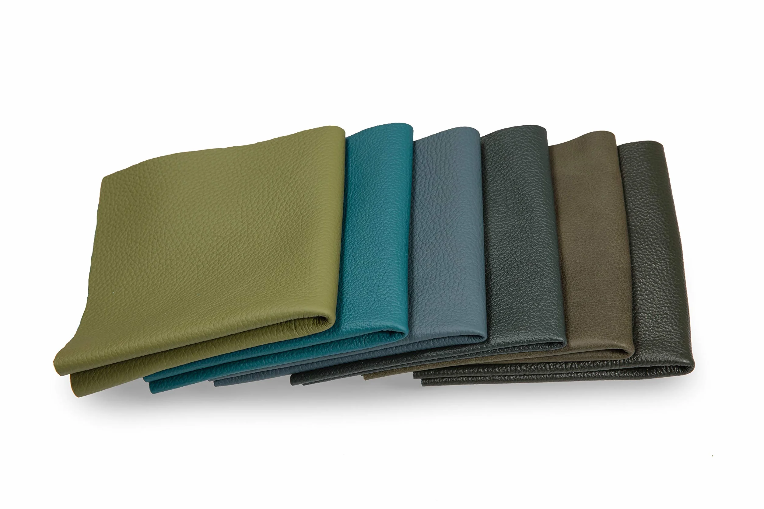 Recortes de cuero - restos de cuero verde, restos de cuero, tamaños grandes, ideal para bolsos, zapatos, reparaciones, decoraciones, manualidades, 0,6 kg, tamaño A1