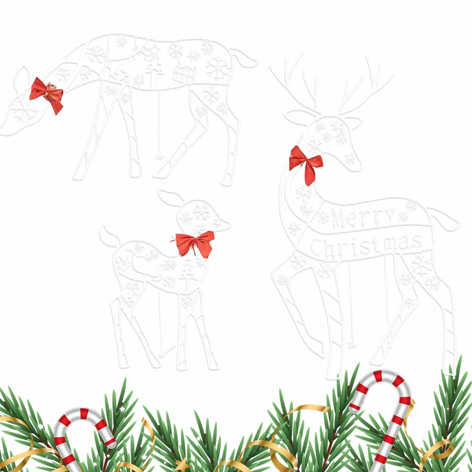 Reno De Navidad Exterior Decoraciones De Jardín Para | Decoración Navideña Jardín para Propietarios Planificadores Vecindario Patio Delantero Invierno Jardín Patio Trasero Entrada