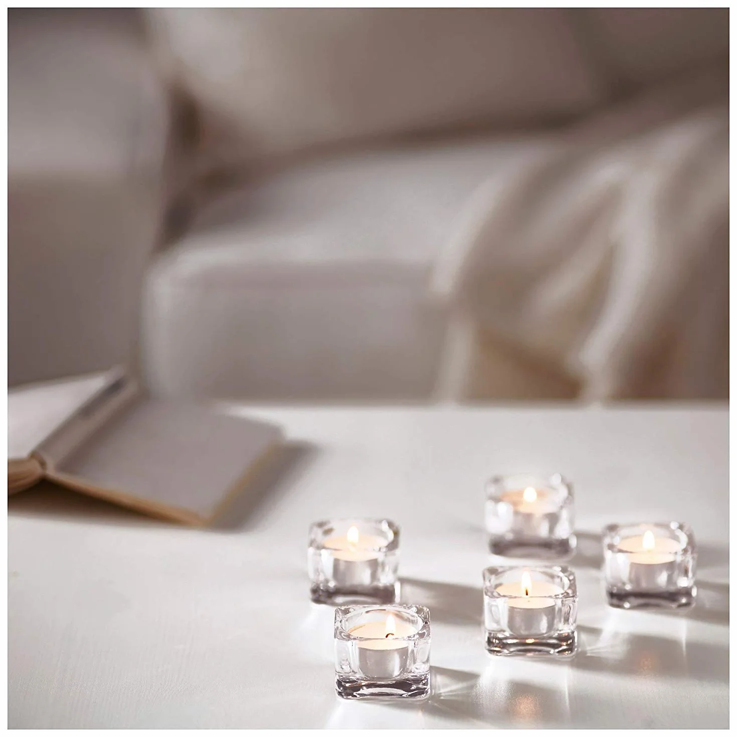 H HANSEL HOME Velas de Te Tealight Blancas Sin Perfume 500