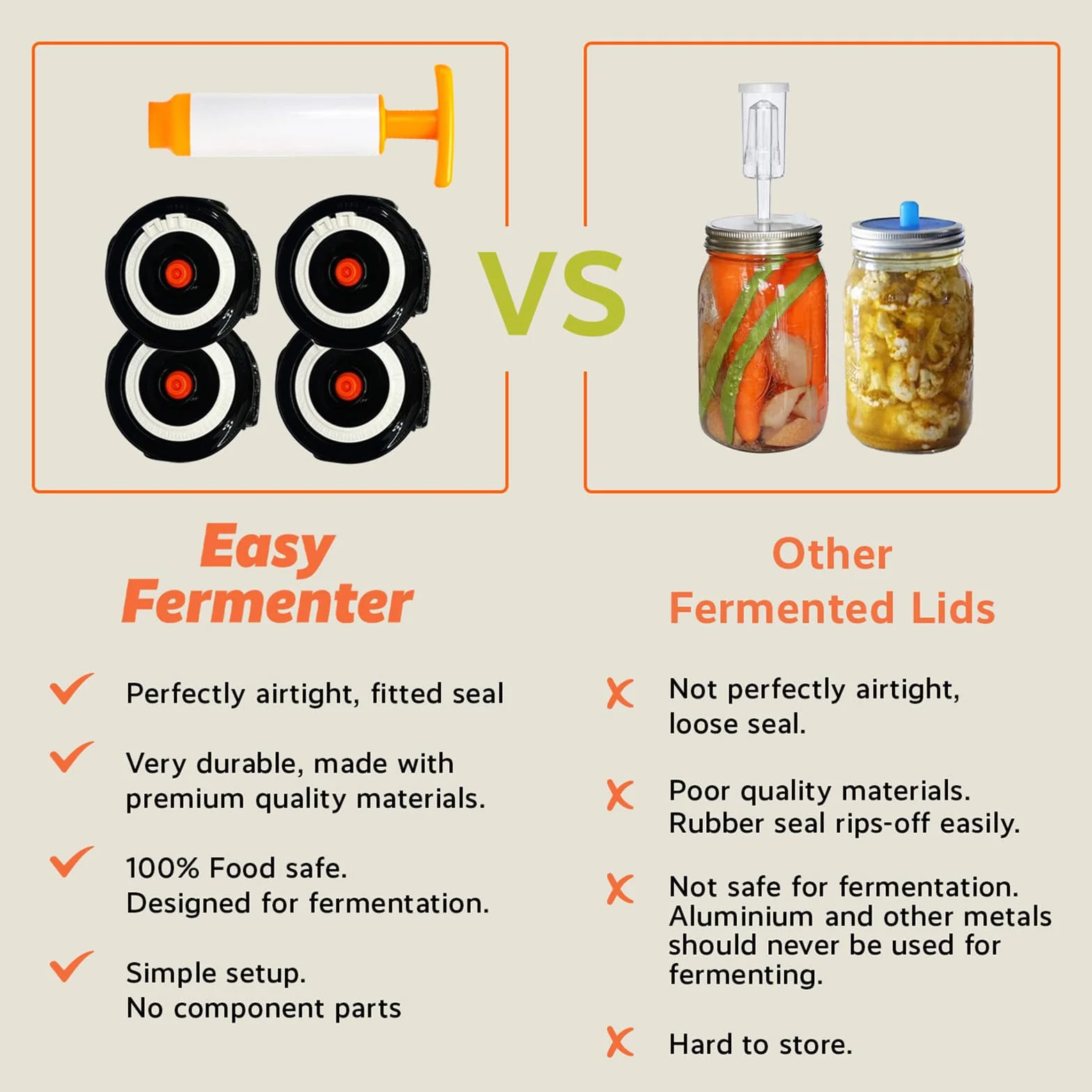 Home Fermentation Kit With 4 Wide Mouth Fermenting Lids With Airlocks, Oxygen Extraction Pump, Ideal For Sauerkraut, Kimchi, Pickles & Fermented Vegetable