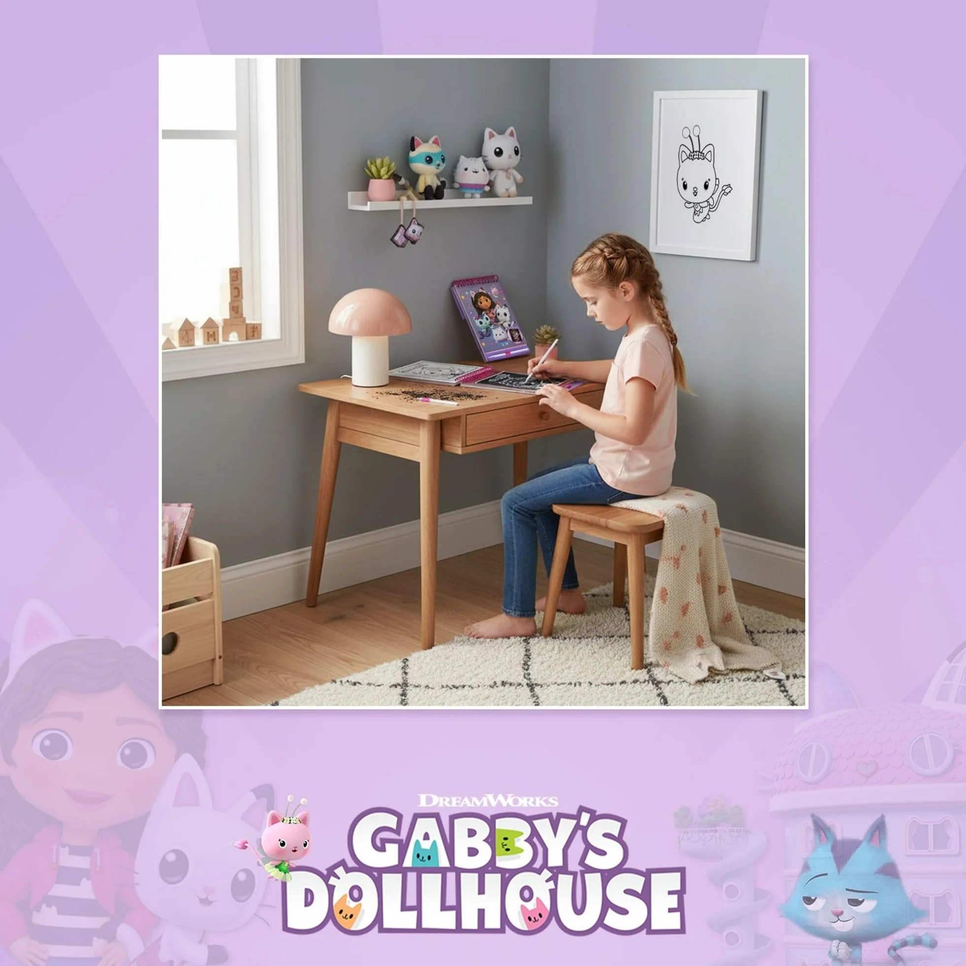 Cuaderno Mágico Gabby's Dollhouse con Bolígrafo y Hojas Reutilizable - Libreta Infantil de Dibujo