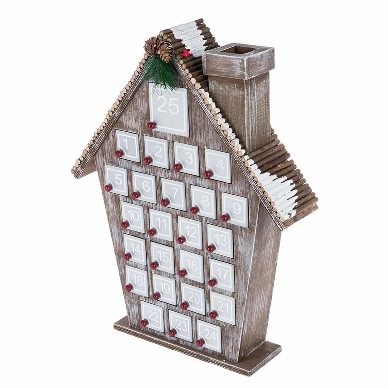 Casas Decorativas de Calendario de Adviento de Madera Casas de Calendario de Adviento de Madera navideña con 24 Tarjetas para Decoraciones navideñas de Cuenta Regresiva de Festivales