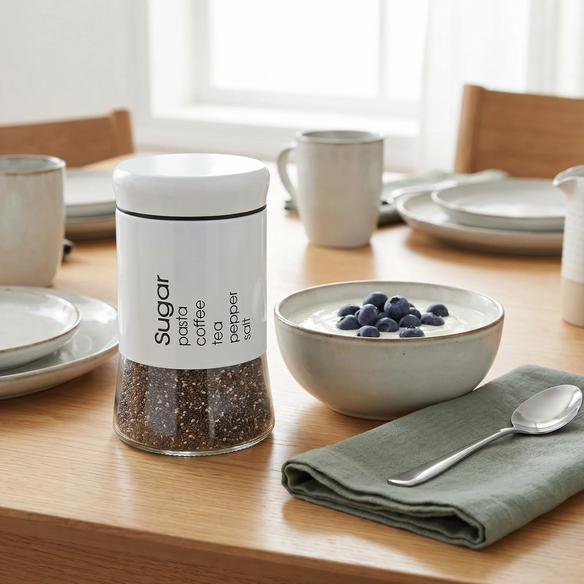 OUNONA 3 tarros de cristal de 600 ml con boca ancha, herméticos, con tapa, ideales para almacenar alimentos secos, té y café. Organizadores de despensa lavables y reutilizables, perfectos para