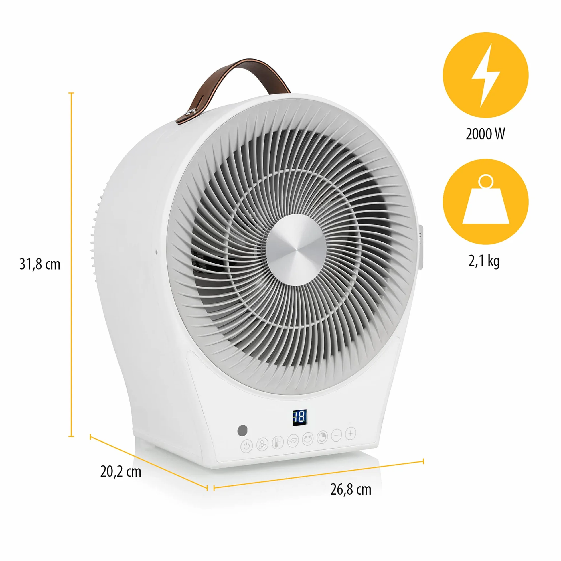 Tristar KA-5160 Calefactor y Ventilador 2 en 1, 2000 W, 56 Decibeles, Plástico, 6 Velocidades, Blanco