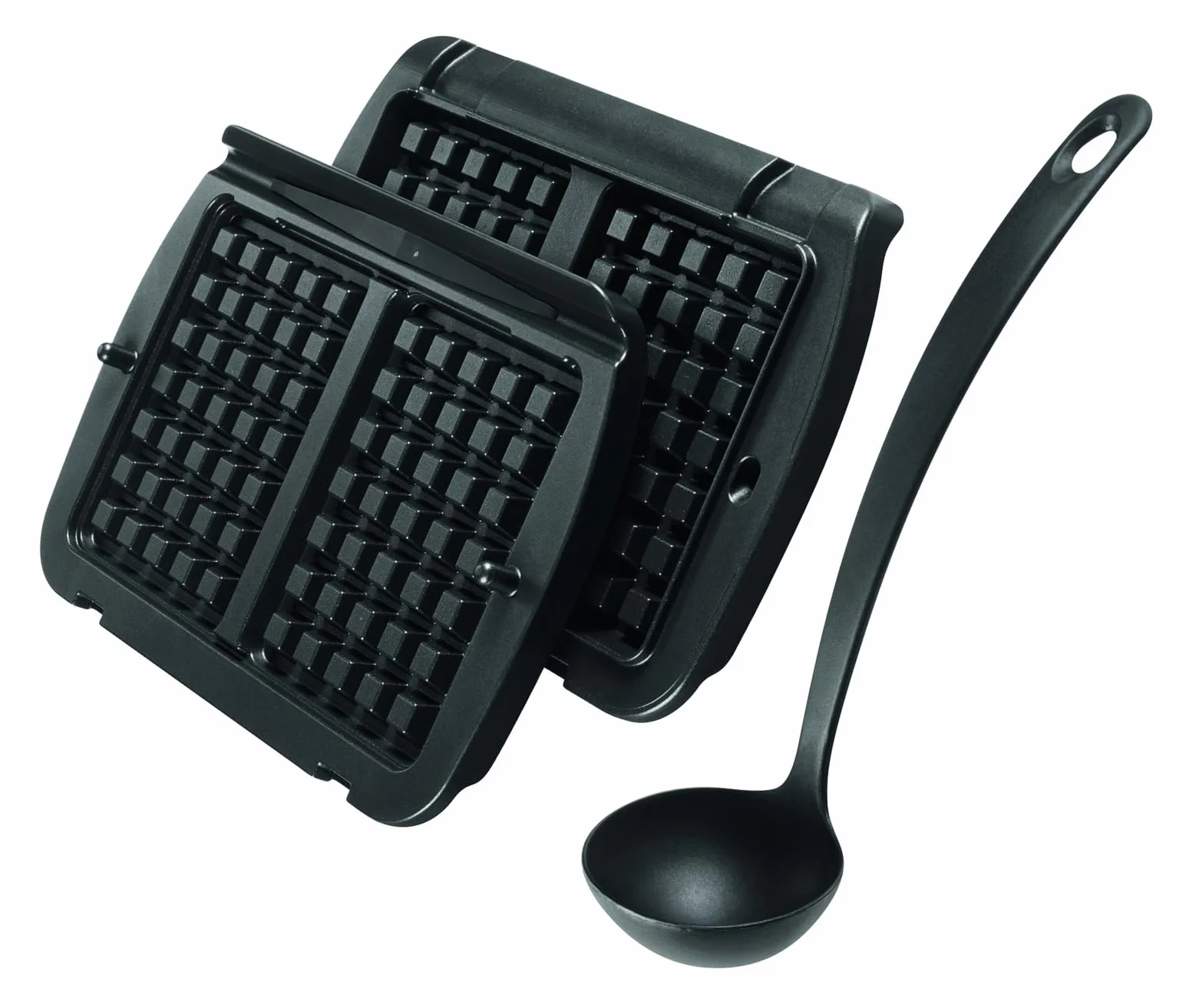 Tefal XA7248 OptiGrill - Placas para gofres OptiGrill+ y Elite, incluye cucharón, color negro