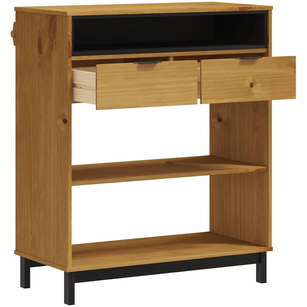 Mesa de bar de madera maciza de pino FLAM 92 x 45 x 110 cm, mesa alta con mucho espacio de almacenamiento y tablero fuerte para bebidas y aperitivos