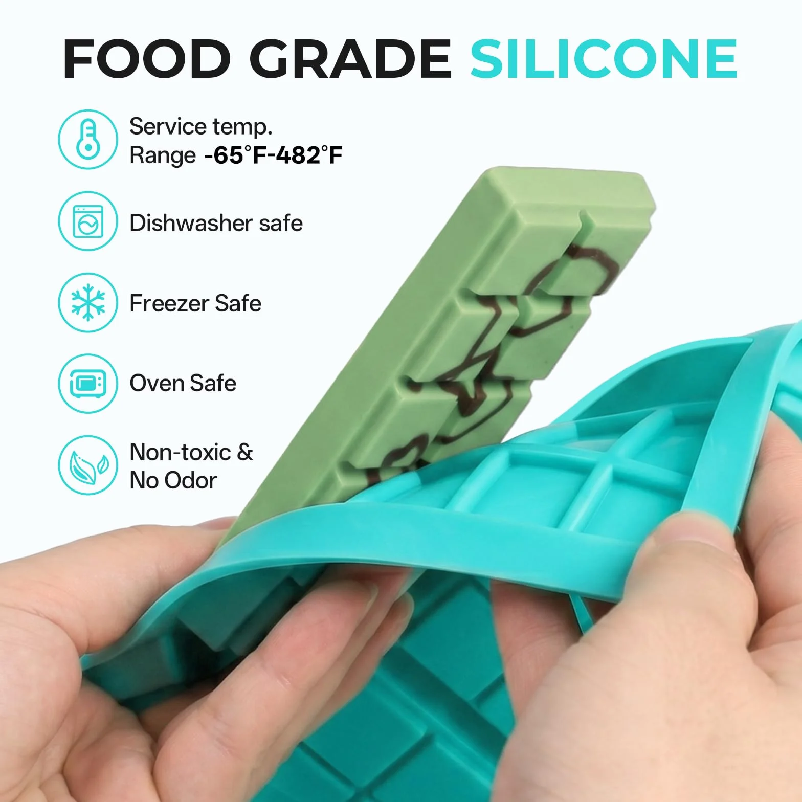 Nicpro 80 oz Silicone Mold Making Kit 20A, Platinum Liquid Silicone Rubber for Mold Maker, Jade Green Flexible & Food Safe Mix Ratio 1:1 for Casting 3D Resins Molds DIY with Gloves, Sticks & Cups
