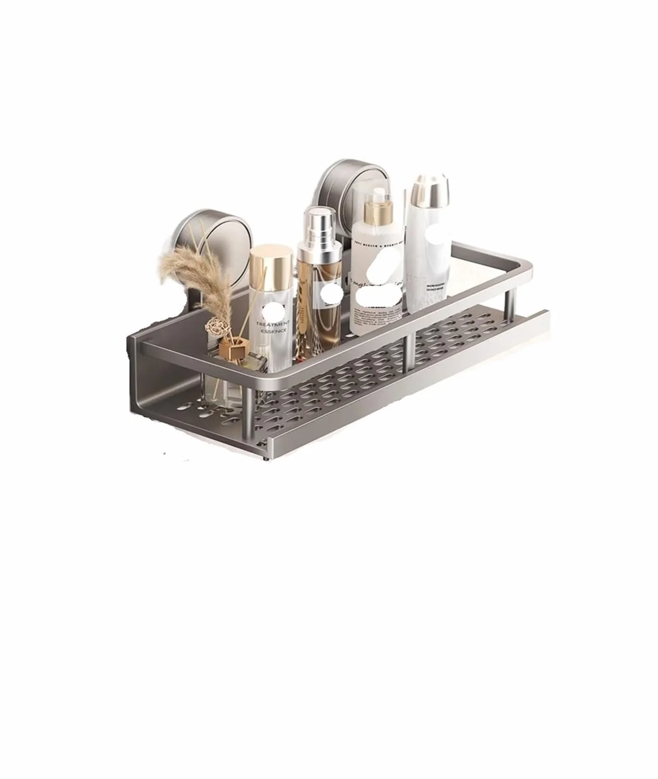 Genérico Estante de baño sin taladro ventosa aluminio organizador ducha soporte colgante