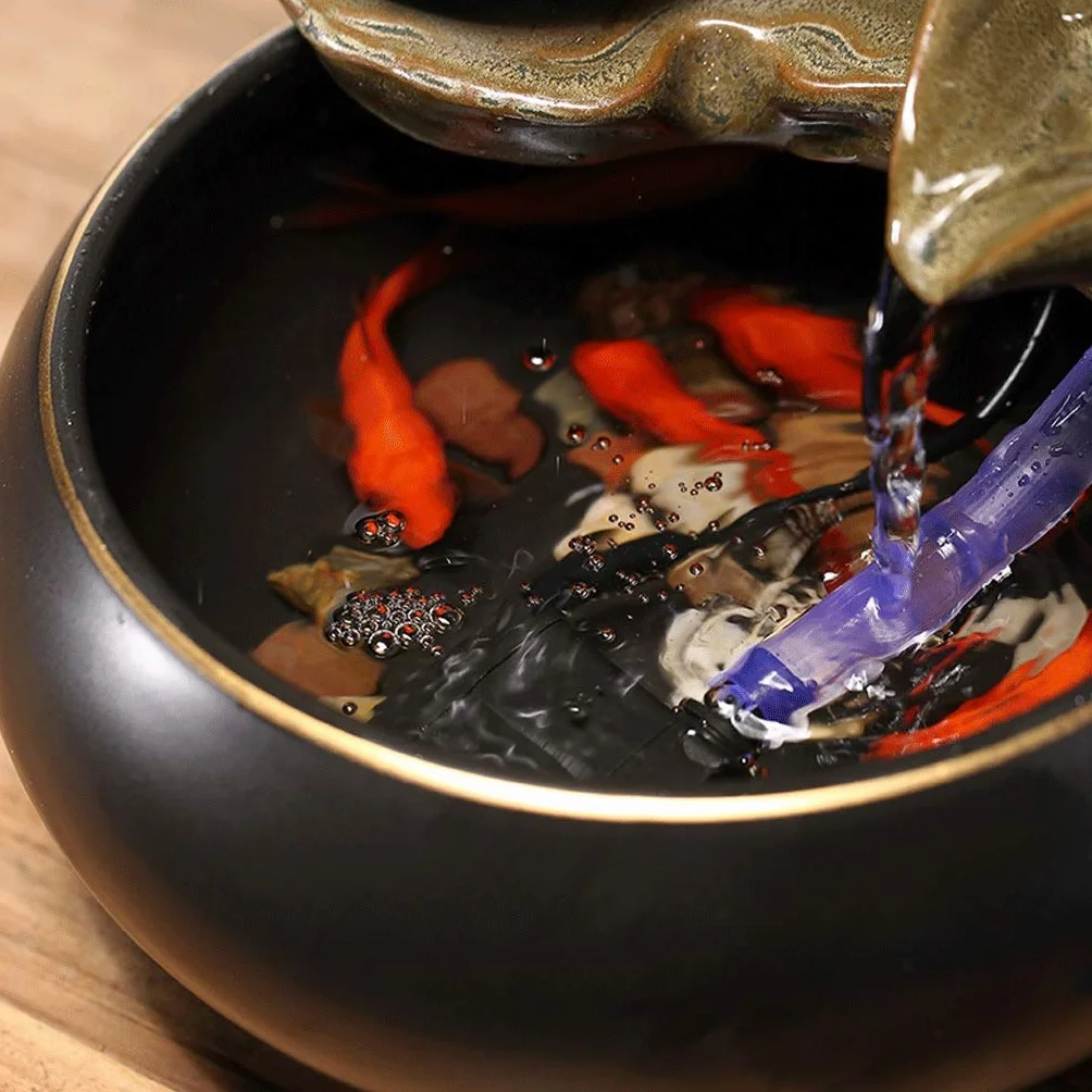 Fuente de Interior Pequeñas Fuentes de Mesa Feng Shui Fuente de Agua Zen Relajación Tabletop Fountain Decor Ornaments para Interiores o Exteriores Fuentes de Agua Decorativas