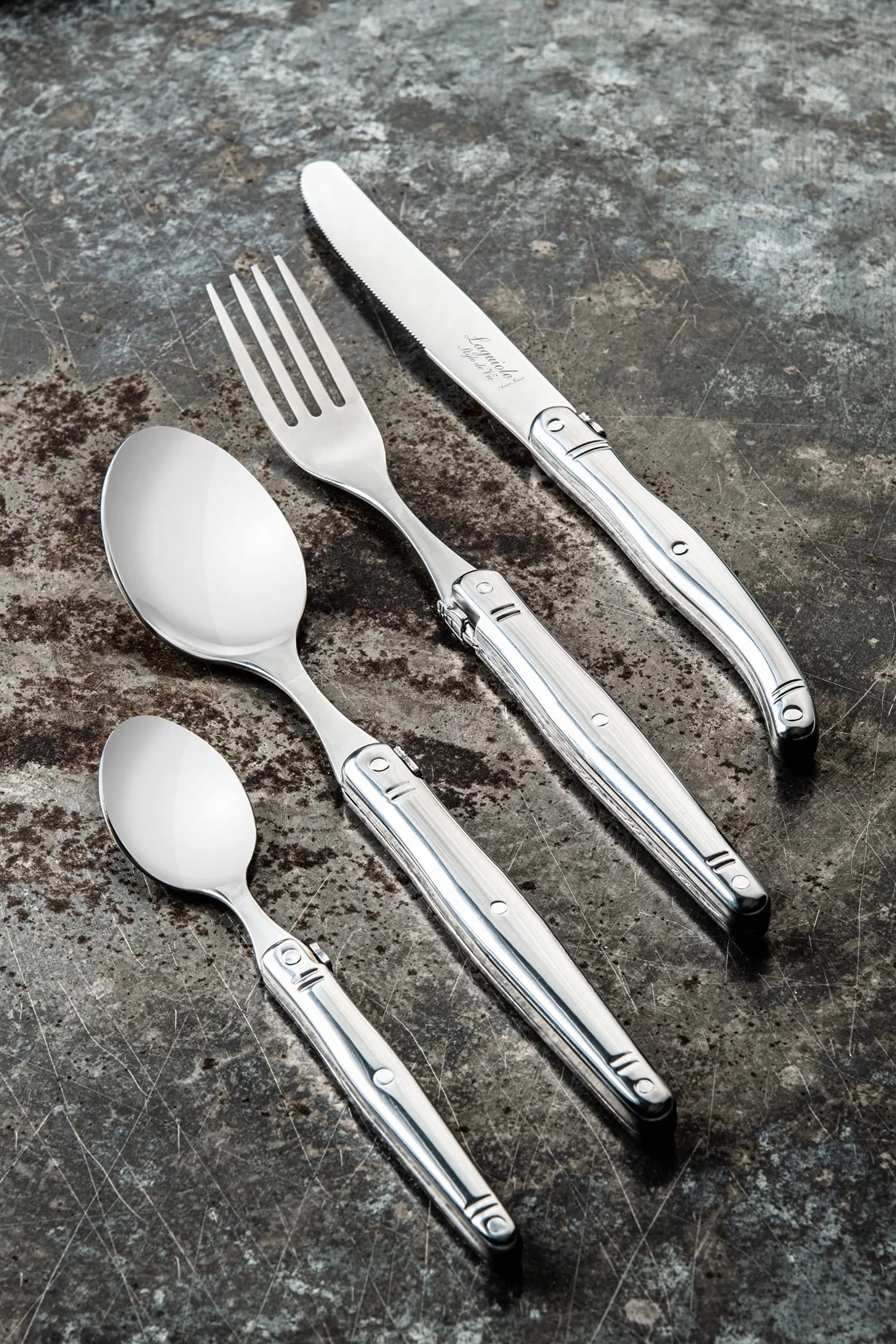Laguiole Style de Vie Premium Line - Cubertería (24 piezas, acero inoxidable)