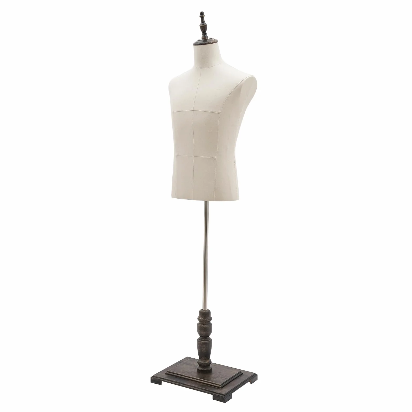 Modelo de maniquí masculino con soporte, modelo de media longitud, forma de maniquí para tienda de ropa, escaparate de 150-180 cm, con extraíble (lino grueso, 150-180 cm)