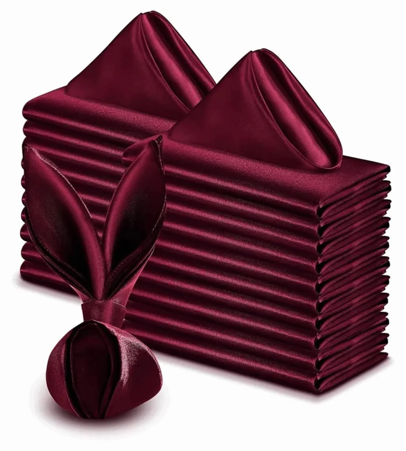 Servilletas de Mesa de algodón, Servilletas de Mesa Satén 36 Piezas 30x30cm Multicolor for Decoración Fiestas(Burgundy)
