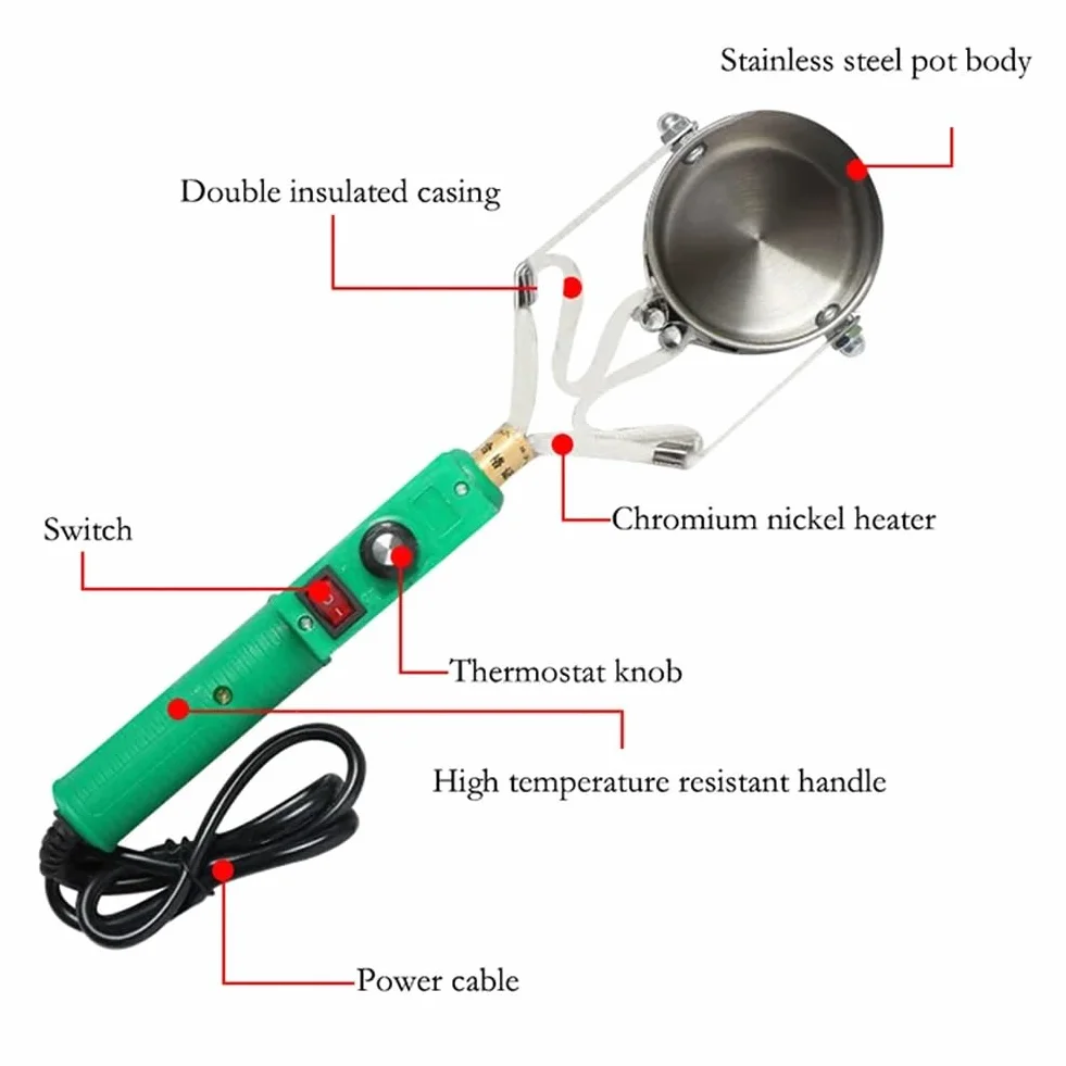 Olla de fusión eléctrica 420W, horno de soldadura 1100g, crisol para pesca y metal